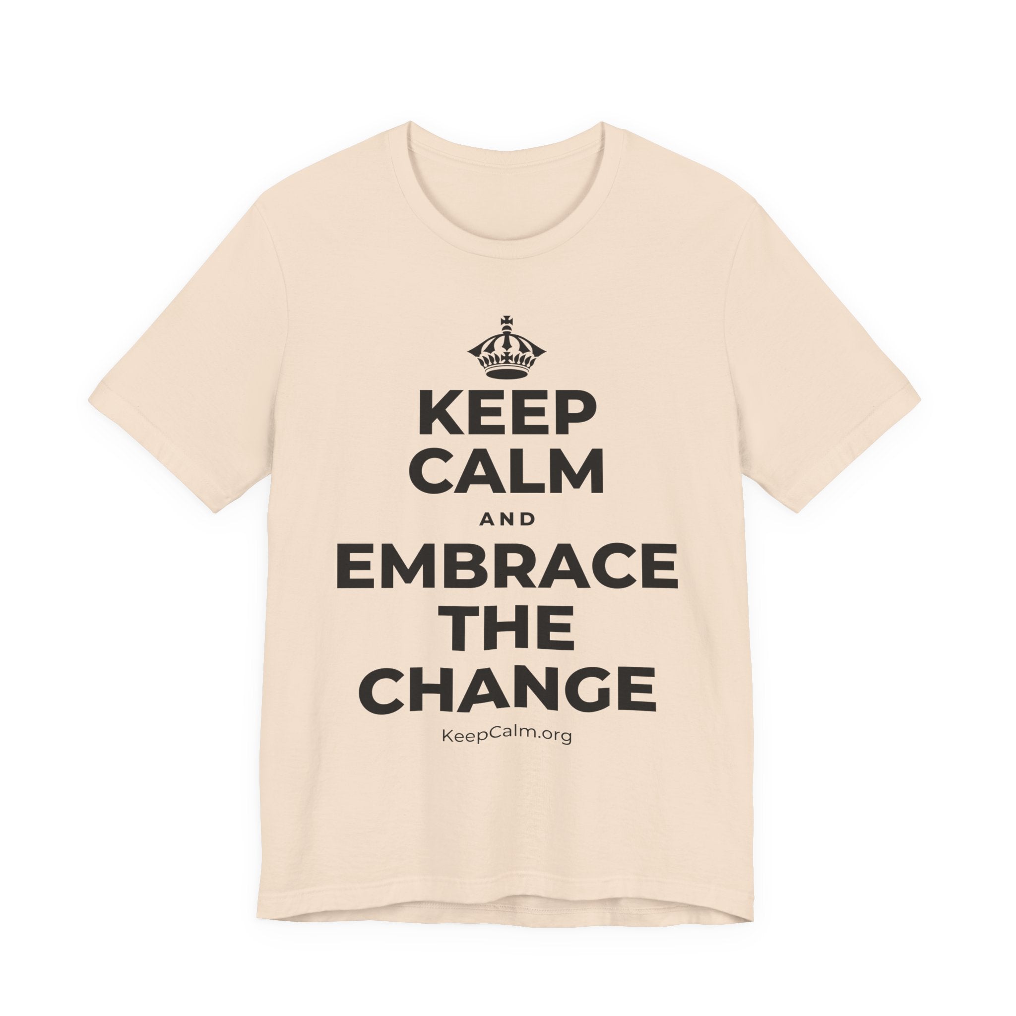 KEEP CALM AND EMBRACE THE CHANGE T-Shirt (Soft Cream–Heather Mauve)