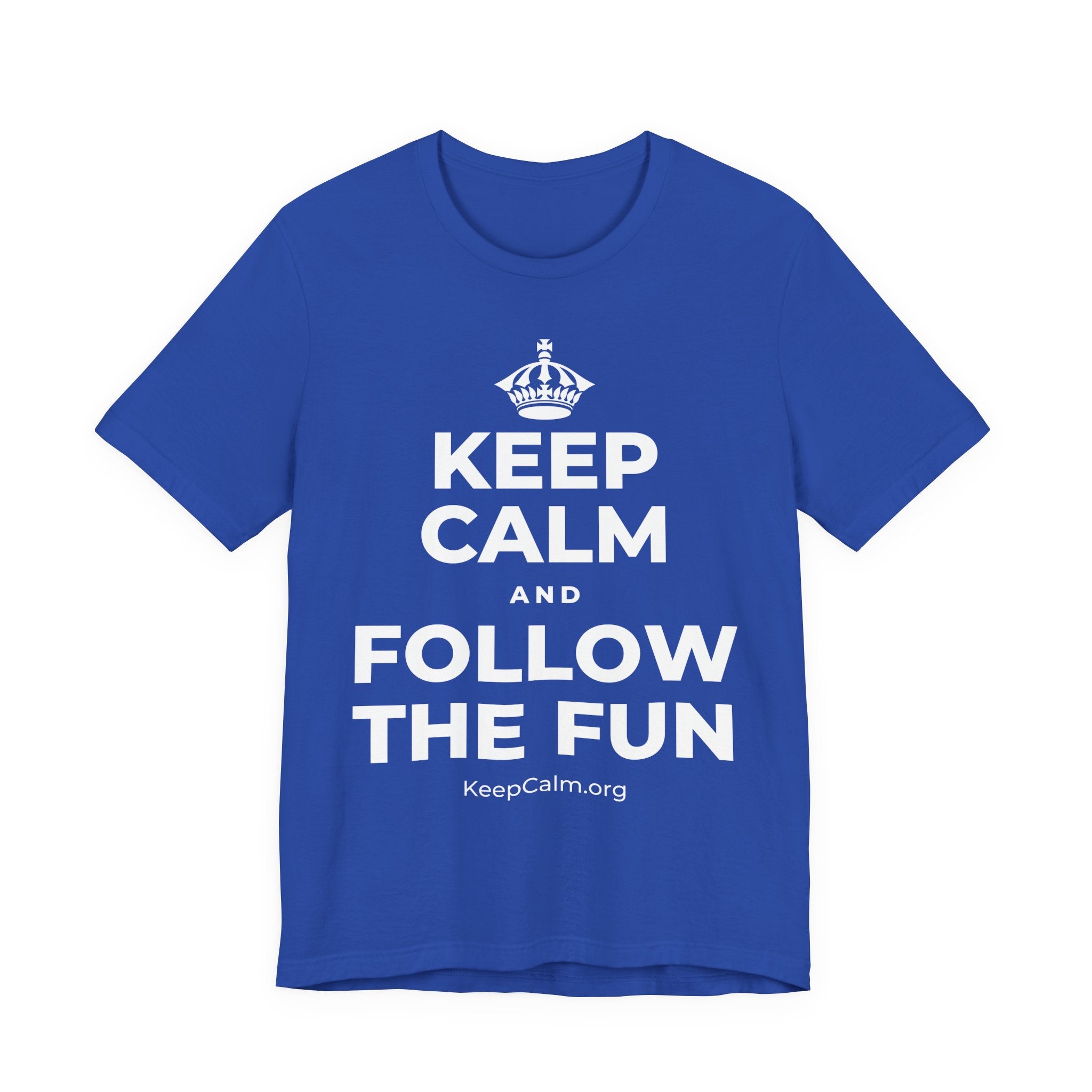 KEEP CALM AND FOLLOW THE FUN T-Shirt (Soft Cream–Heather Mauve)