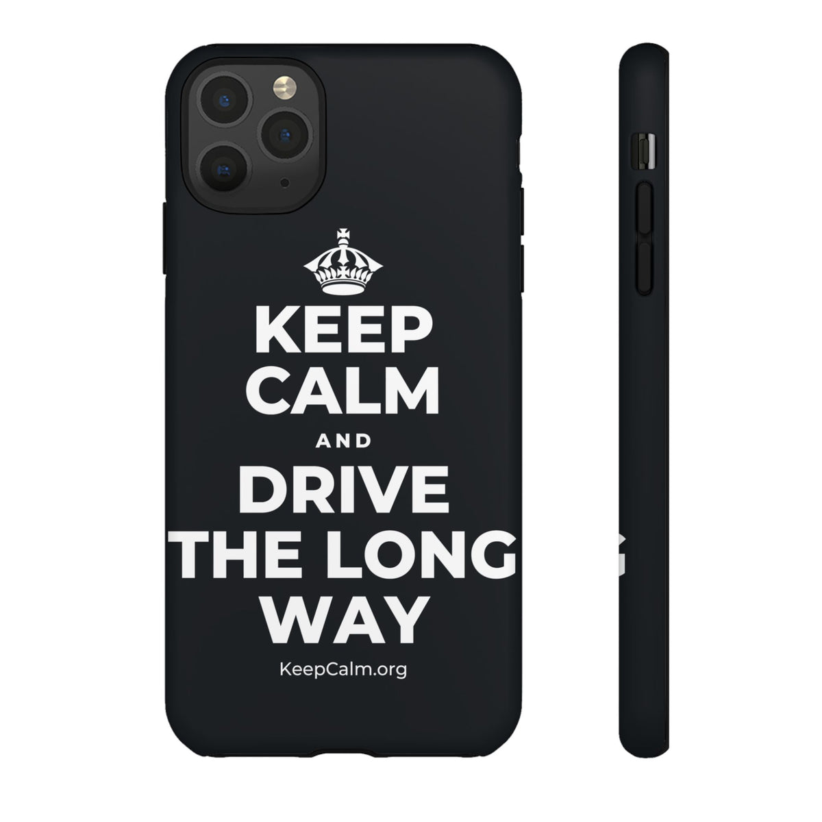KEEP CALM AND DRIVE THE LONG WAY Phone Case (Dark)