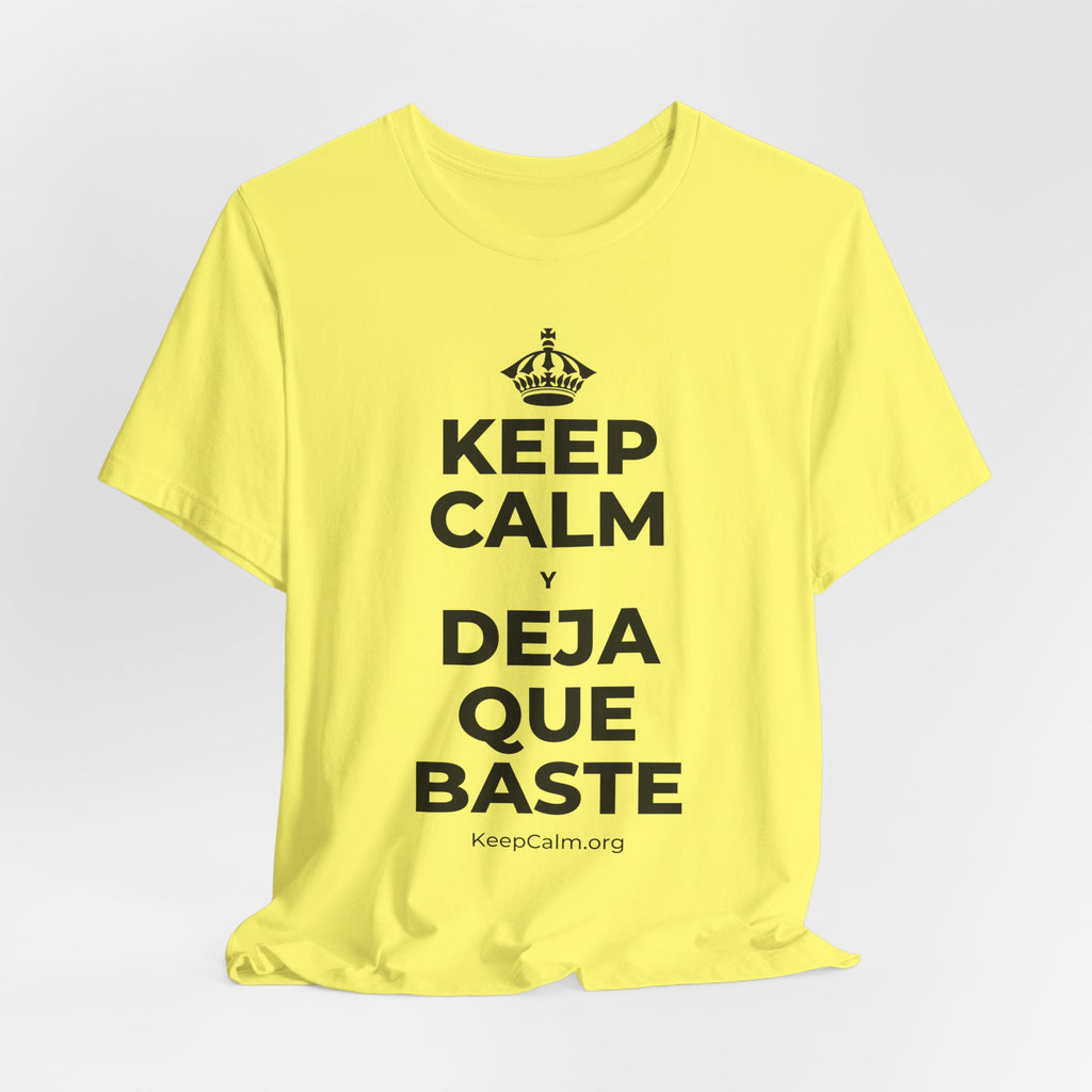 KEEP CALM Y DEJA QUE BASTE T-Shirt (Soft Cream–Heather Mauve)