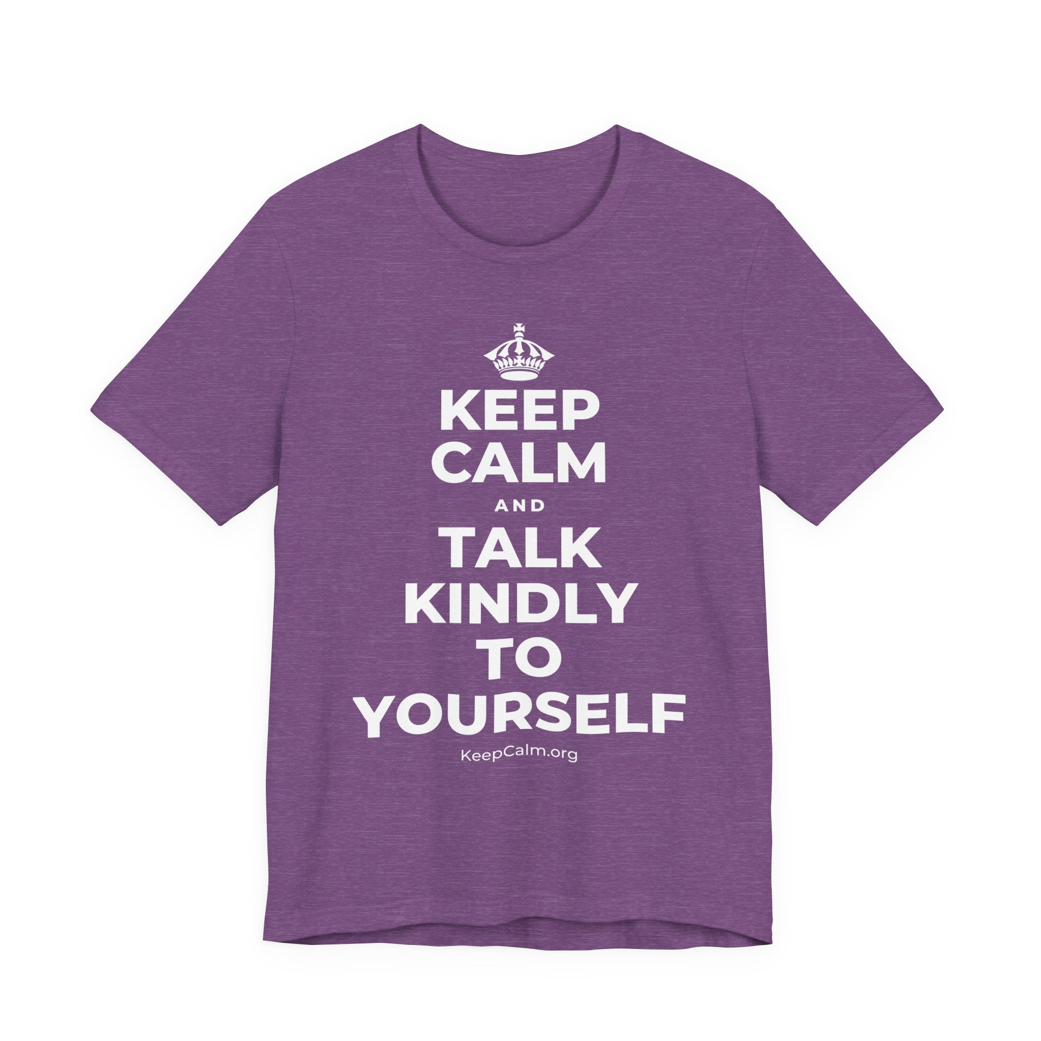 KEEP CALM AND TALK KINDLY TO YOURSELF T-Shirt (Baby Blue–Silver)