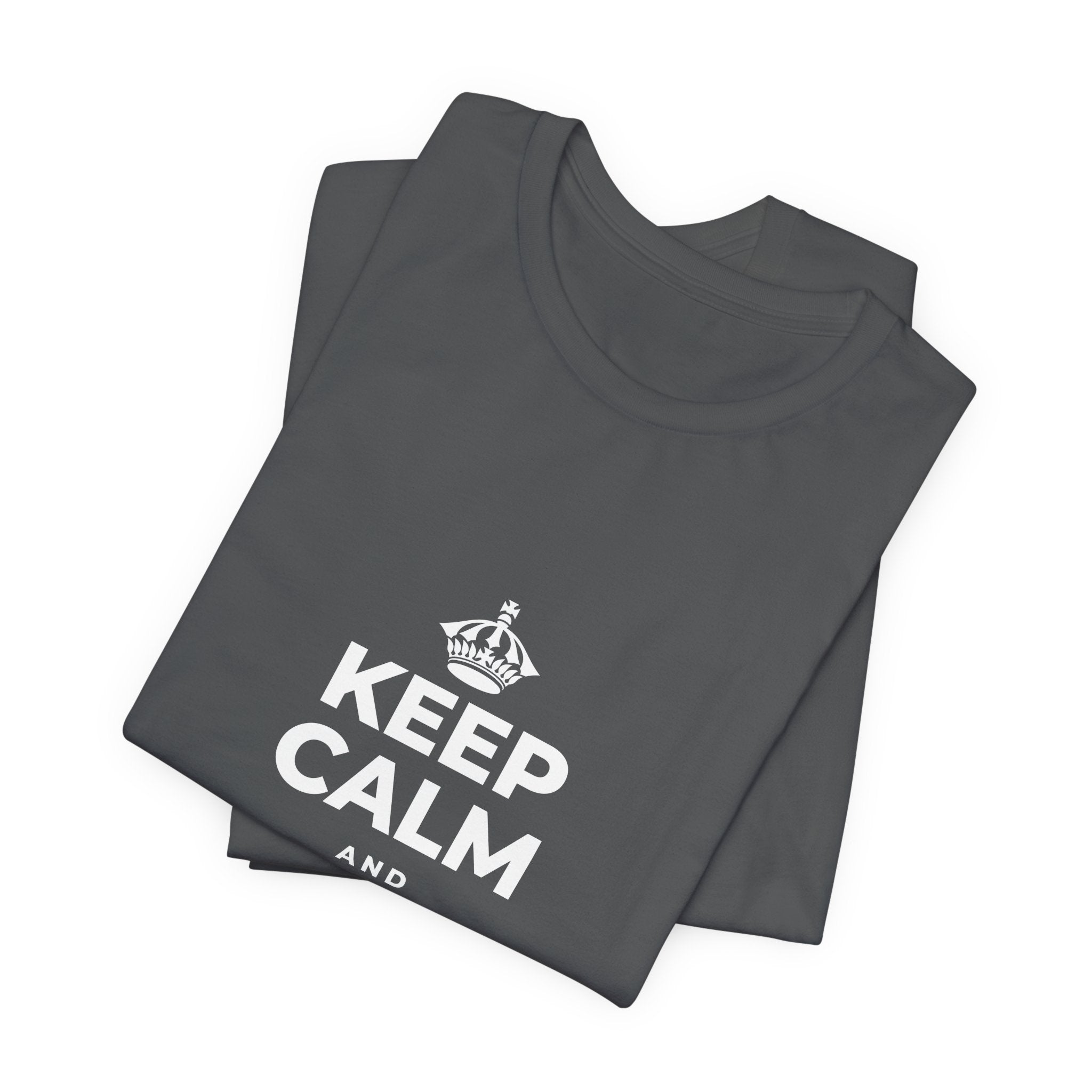 KEEP CALM AND SET A BOUNDARY T-Shirt (White–Asphalt)