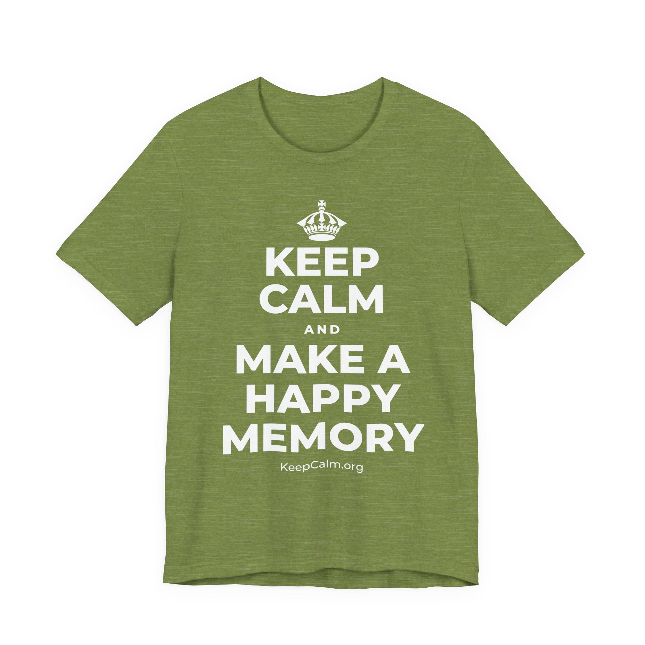 KEEP CALM AND MAKE A HAPPY MEMORY T-Shirt (Baby Blue–Silver)