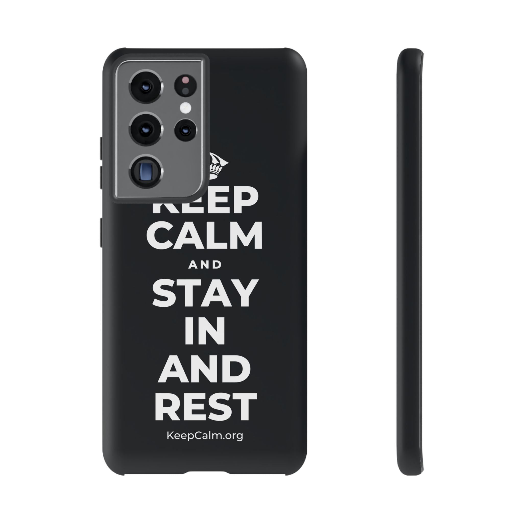 KEEP CALM AND STAY IN AND REST Phone Case (Dark)