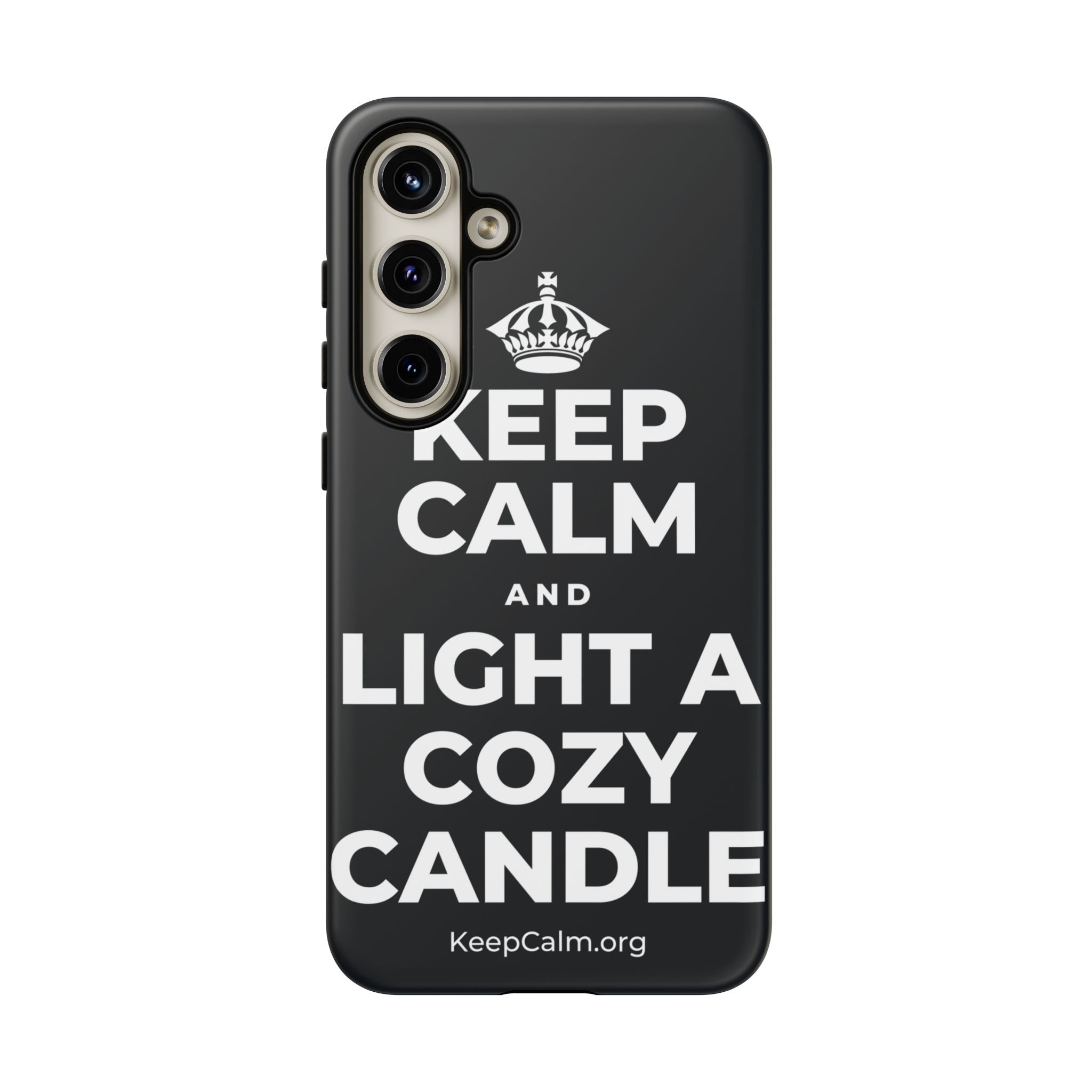 KEEP CALM AND LIGHT A COZY CANDLE Phone Case (Dark)