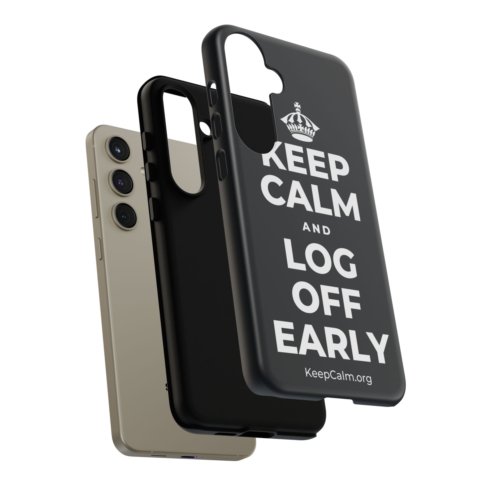 KEEP CALM AND LOG OFF EARLY Phone Case (Dark)