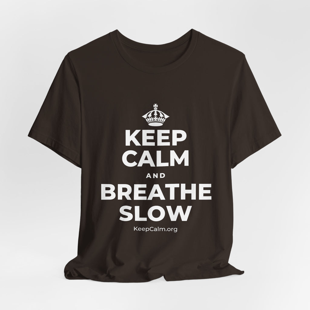 KEEP CALM AND BREATHE SLOW T-Shirt (Soft Cream–Heather Mauve)
