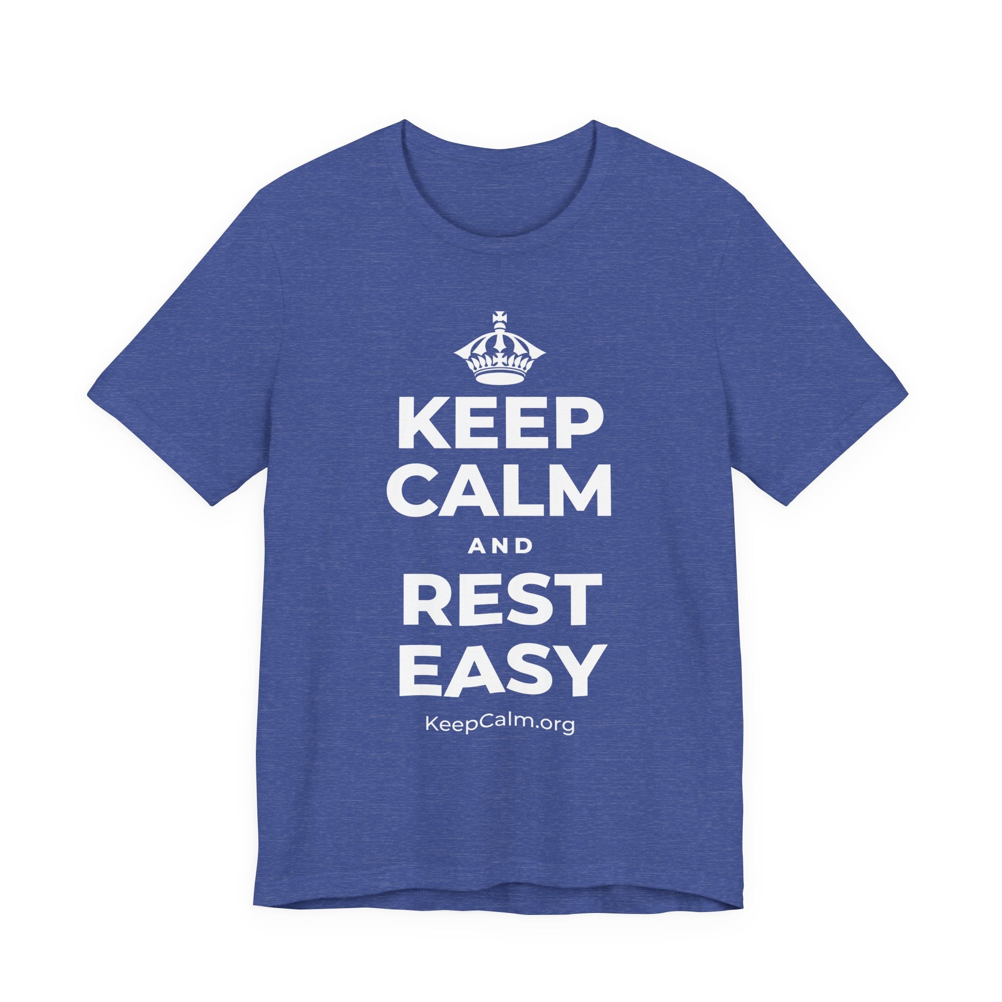 KEEP CALM AND REST EASY T-Shirt (Baby Blue–Silver)