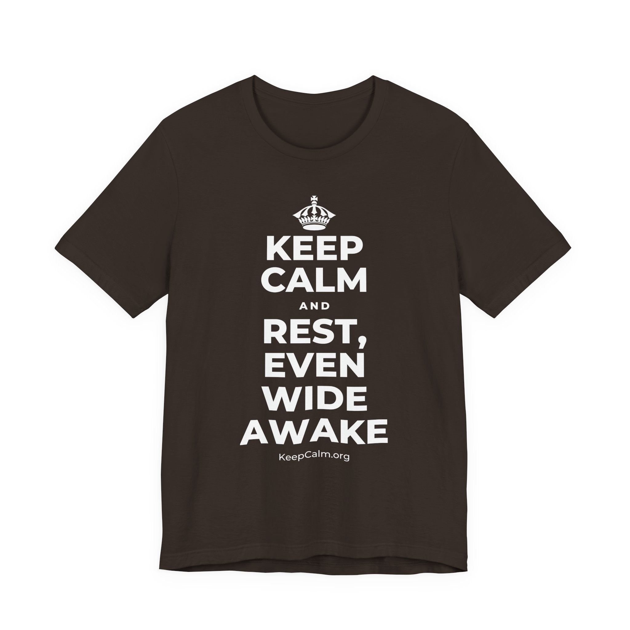 KEEP CALM AND REST, EVEN WIDE AWAKE T-Shirt (Soft Cream–Heather Mauve)