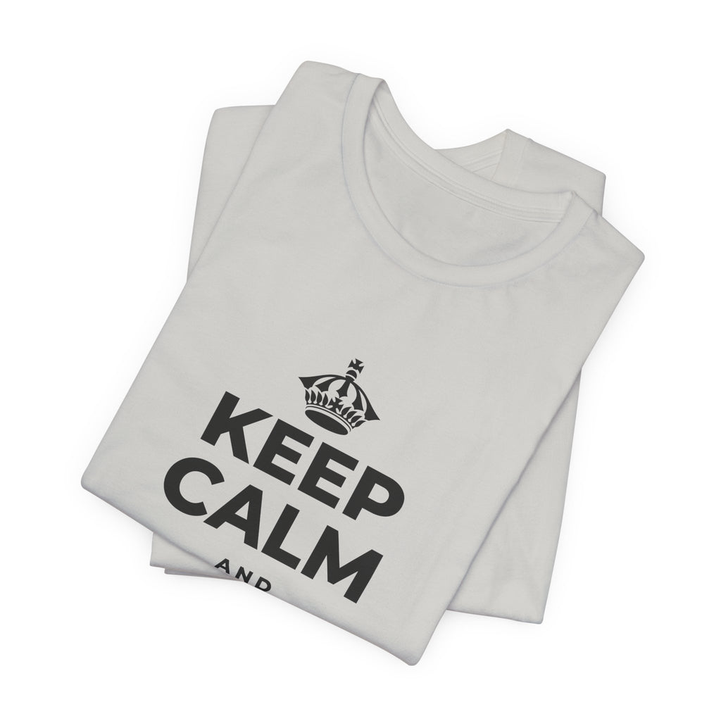 KEEP CALM AND FIND THE HORIZON T-Shirt (Baby Blue–Silver)