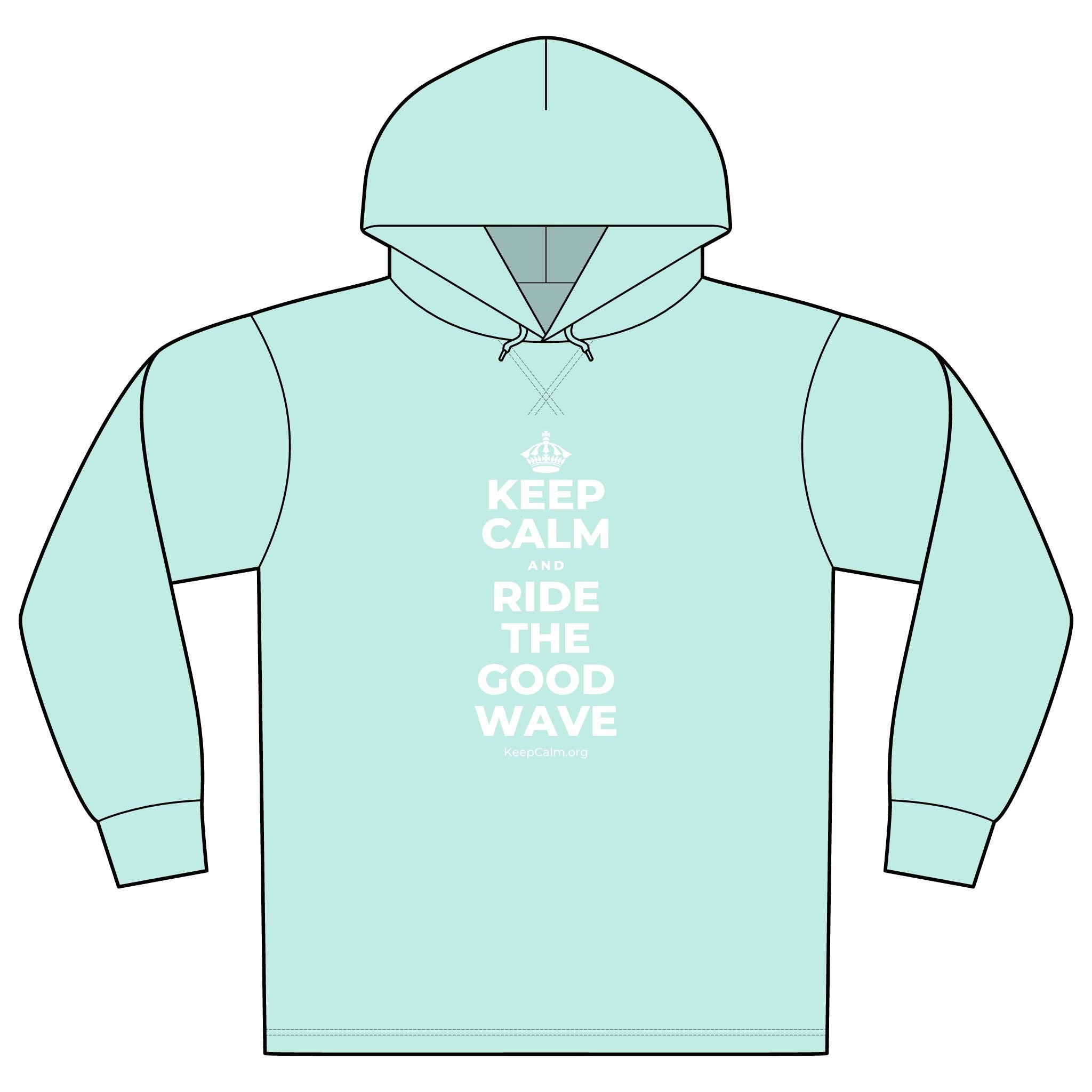 KEEP CALM AND RIDE THE GOOD WAVE Organic Hoodie Tee