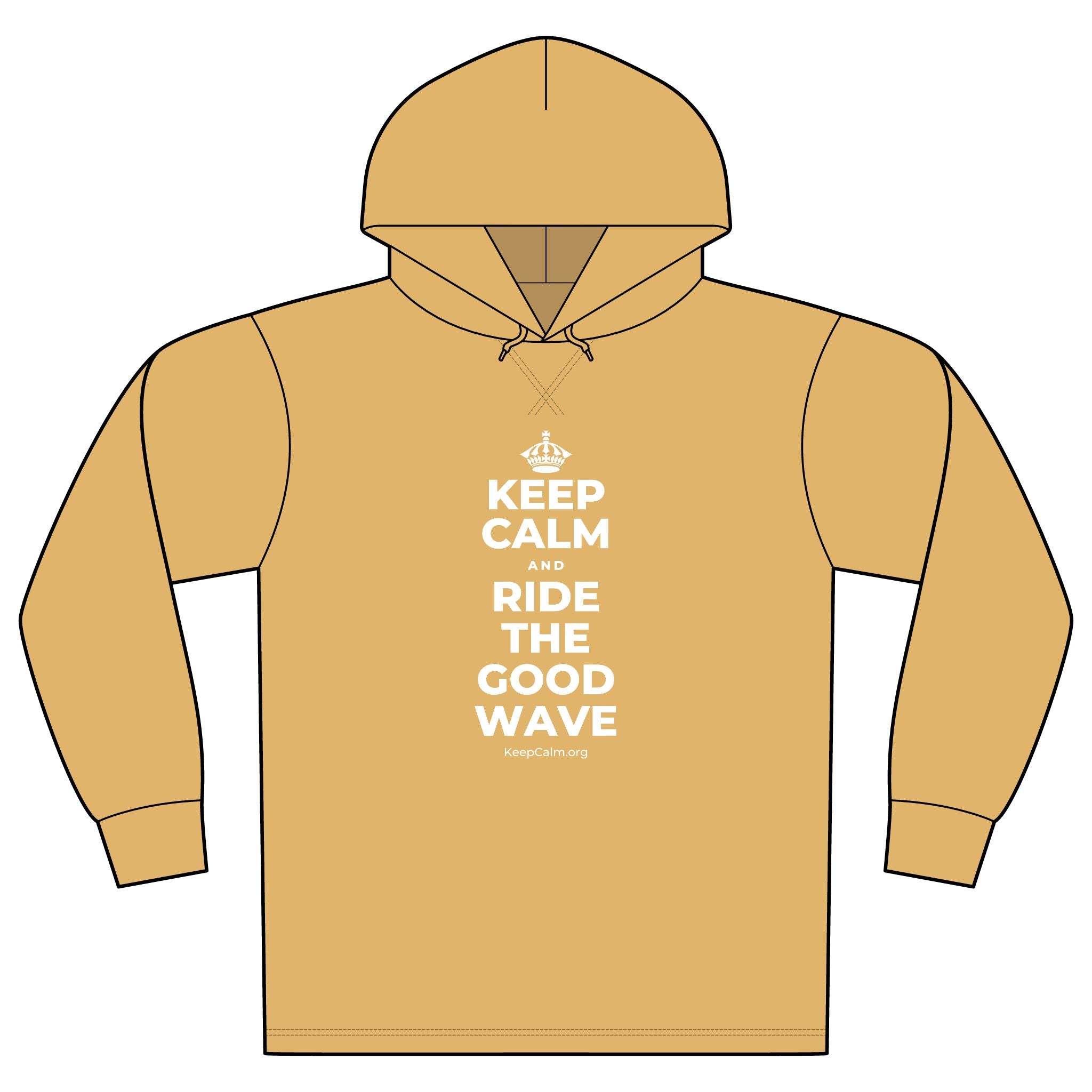 KEEP CALM AND RIDE THE GOOD WAVE Organic Hoodie Tee