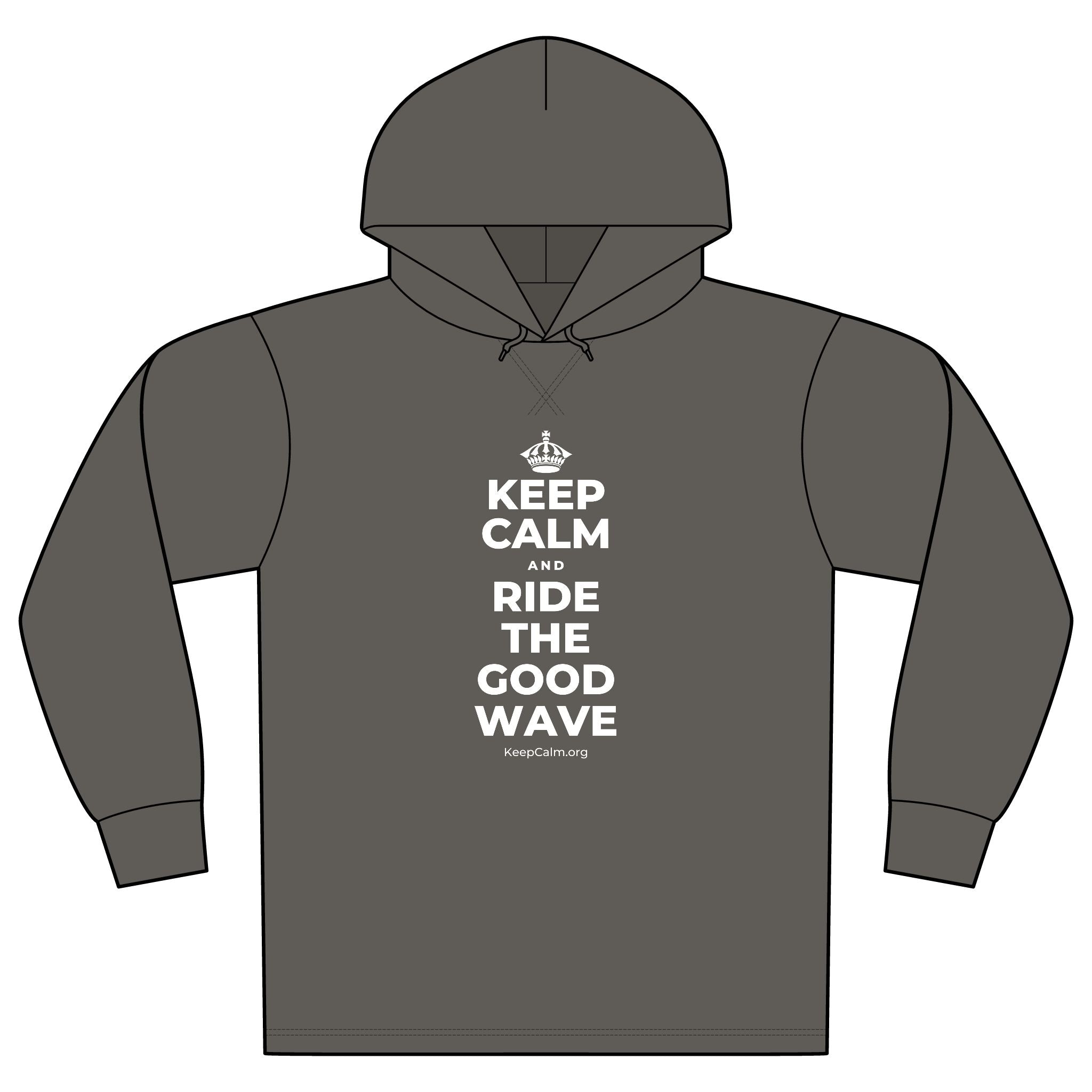 KEEP CALM AND RIDE THE GOOD WAVE Organic Hoodie Tee