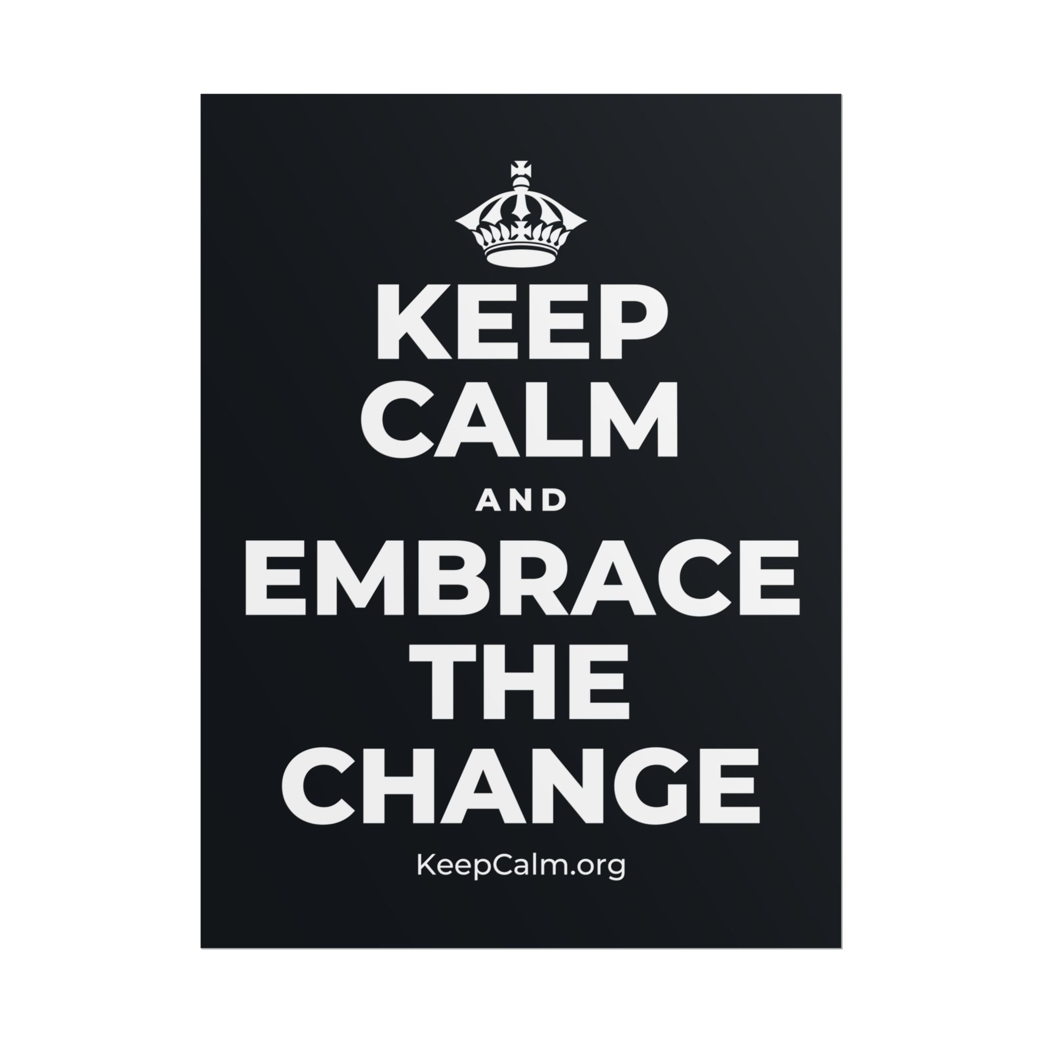 KEEP CALM AND EMBRACE THE CHANGE Poster (Dark)