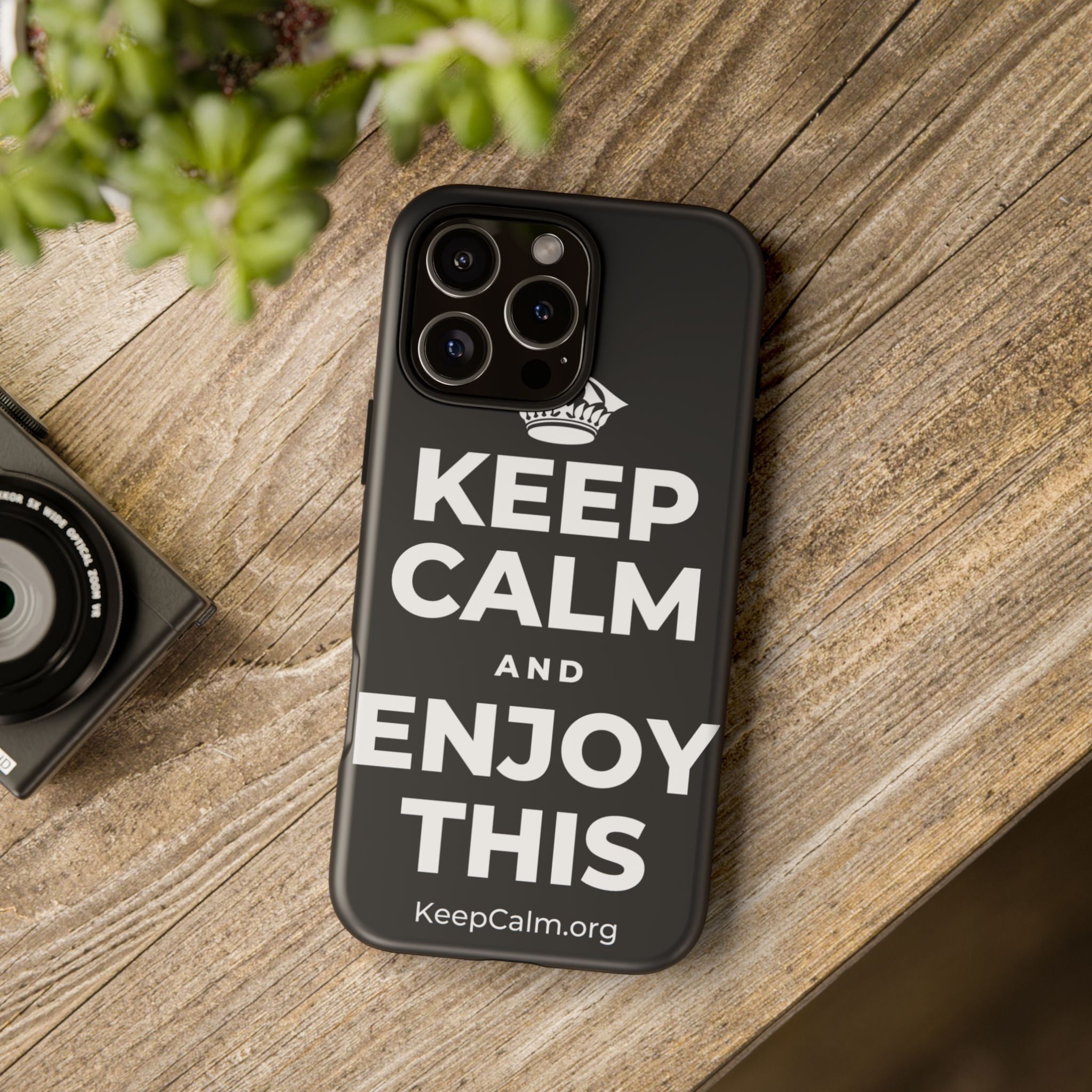 KEEP CALM AND ENJOY THIS Phone Case (Dark)