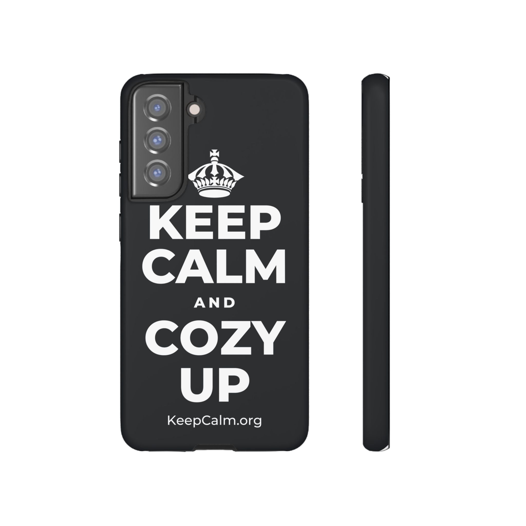 KEEP CALM AND COZY UP Phone Case (Dark)