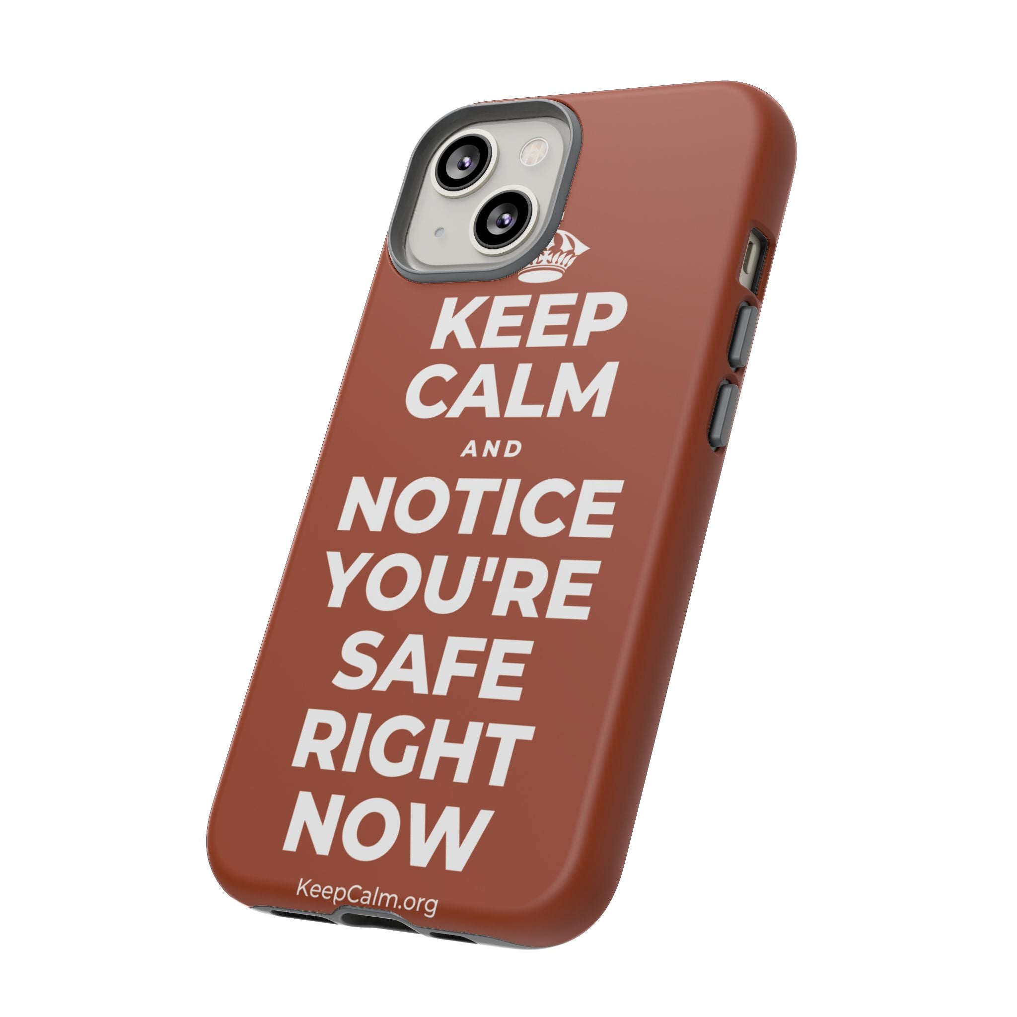 KEEP CALM AND NOTICE YOU'RE SAFE RIGHT NOW Phone Case