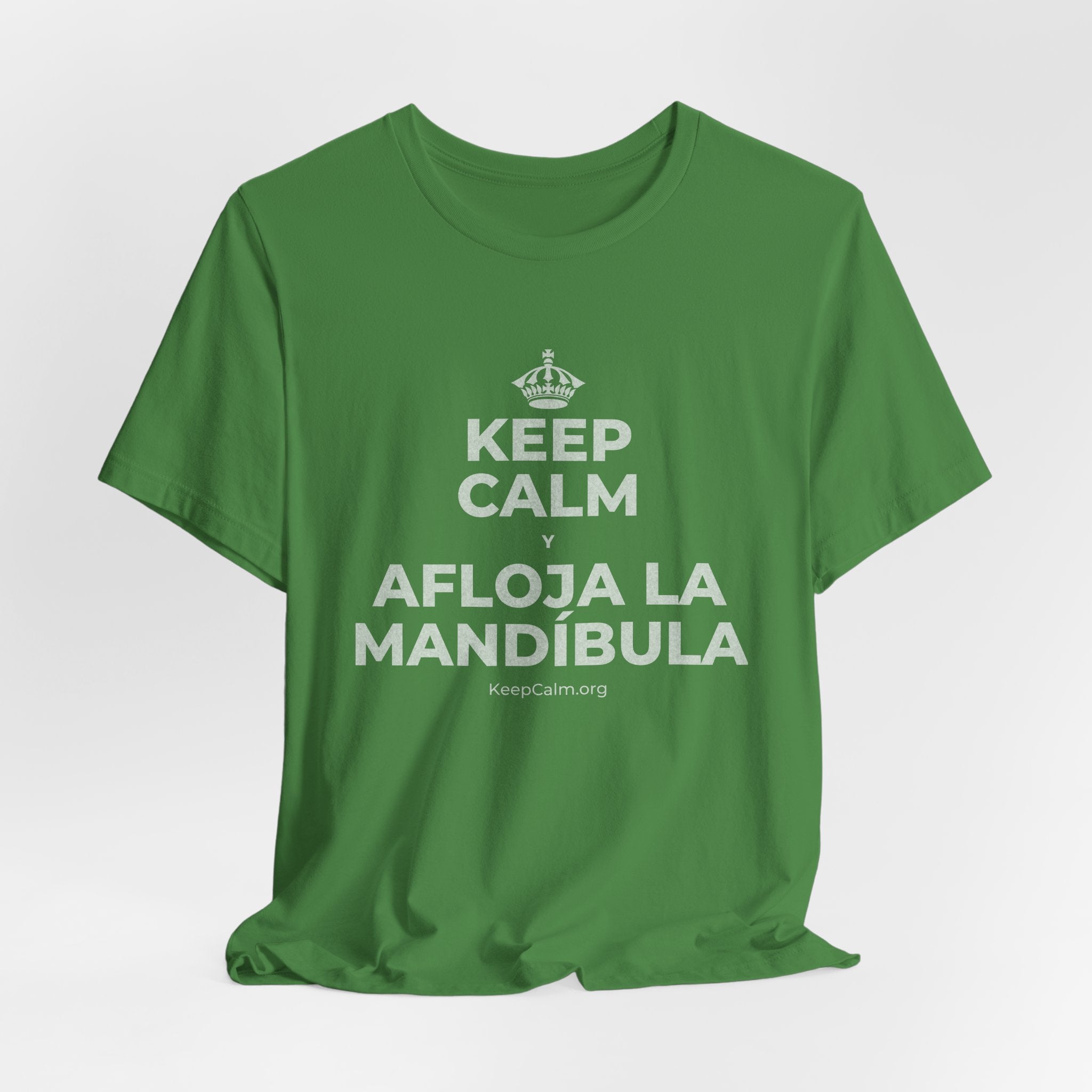 KEEP CALM Y AFLOJA LA MANDÍBULA T-Shirt (Baby Blue–Silver)