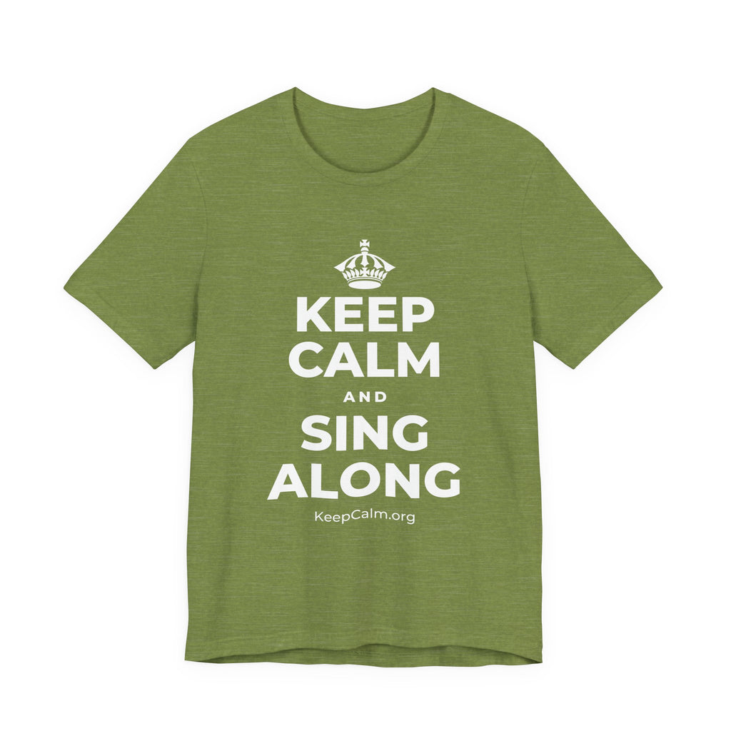 KEEP CALM AND SING ALONG T-Shirt (Baby Blue–Silver)