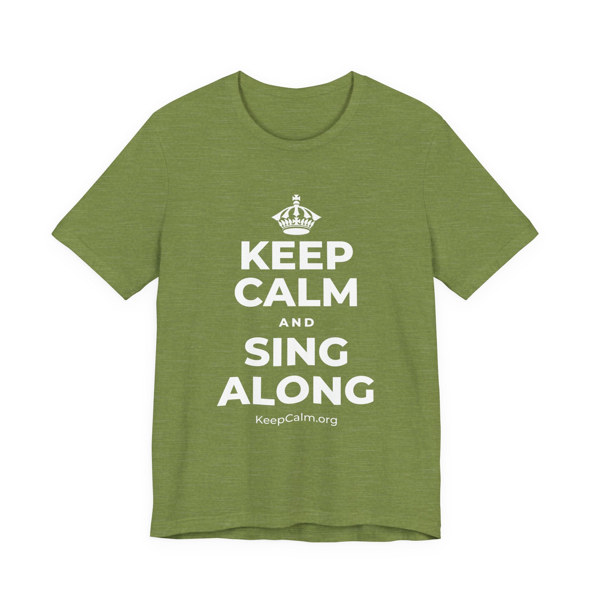 KEEP CALM AND SING ALONG T-Shirt (Baby Blue–Silver)