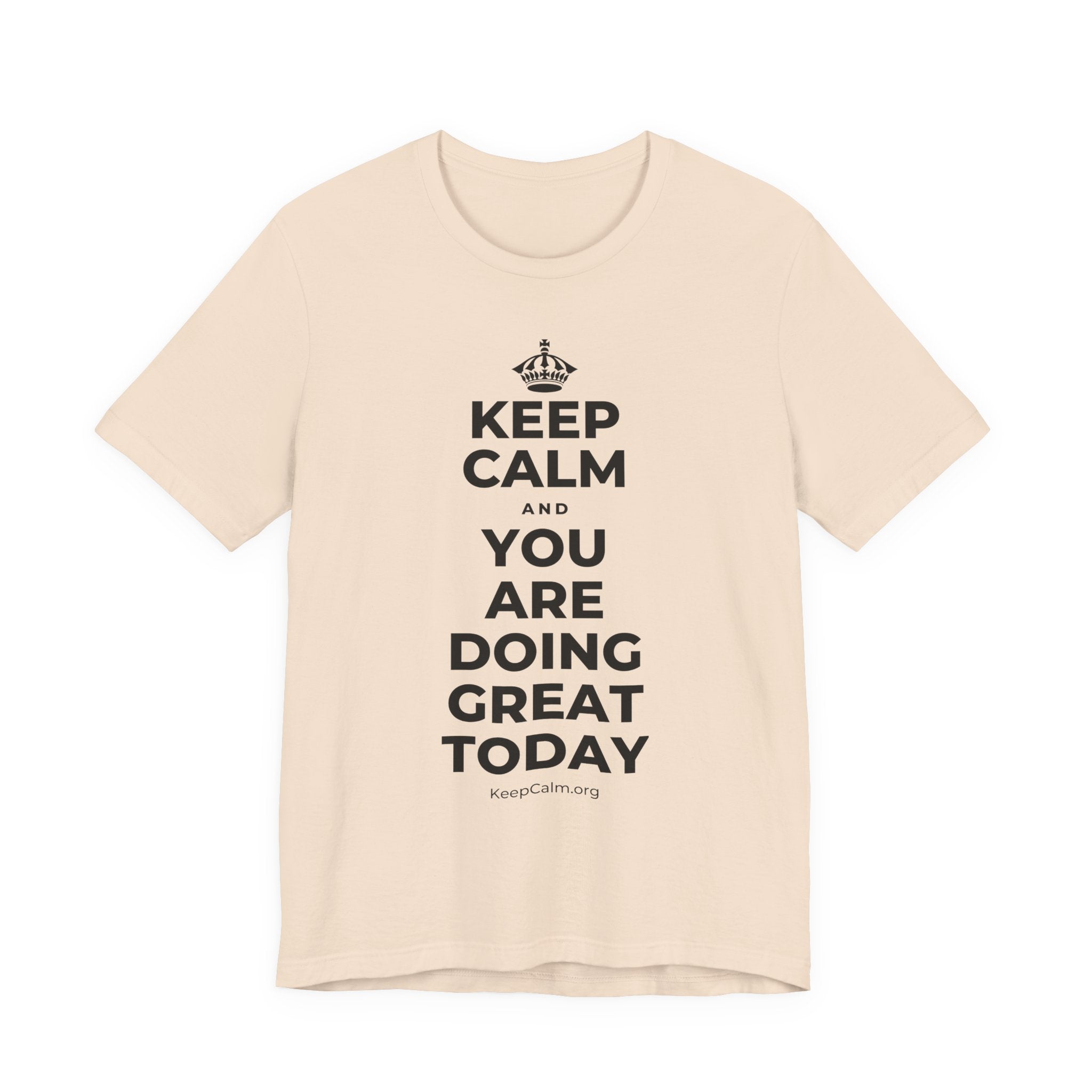 KEEP CALM AND YOU ARE DOING GREAT TODAY T-Shirt (Soft Cream–Heather Mauve)