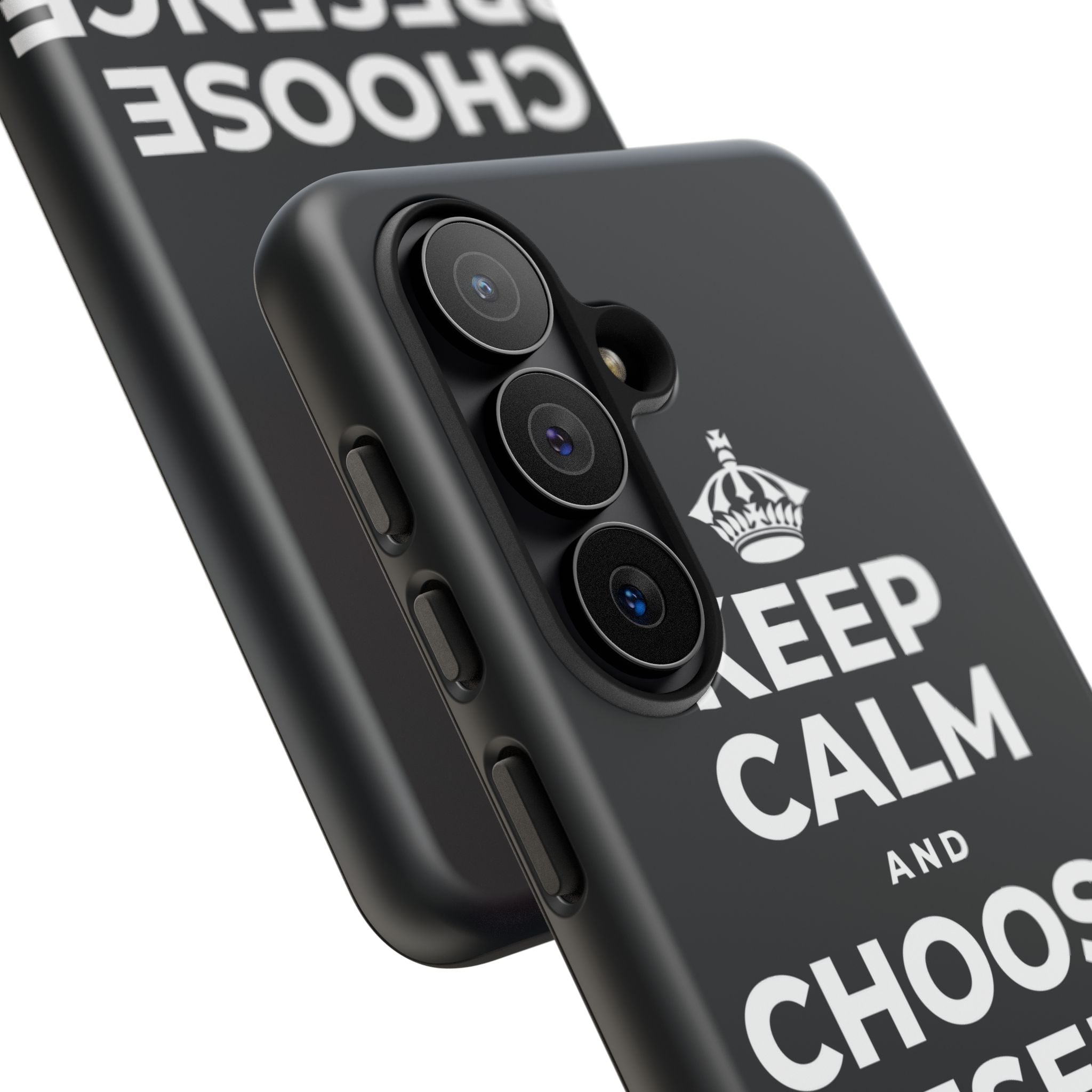 KEEP CALM AND CHOOSE PRESENCE OVER PRESENTS Phone Case (Dark)