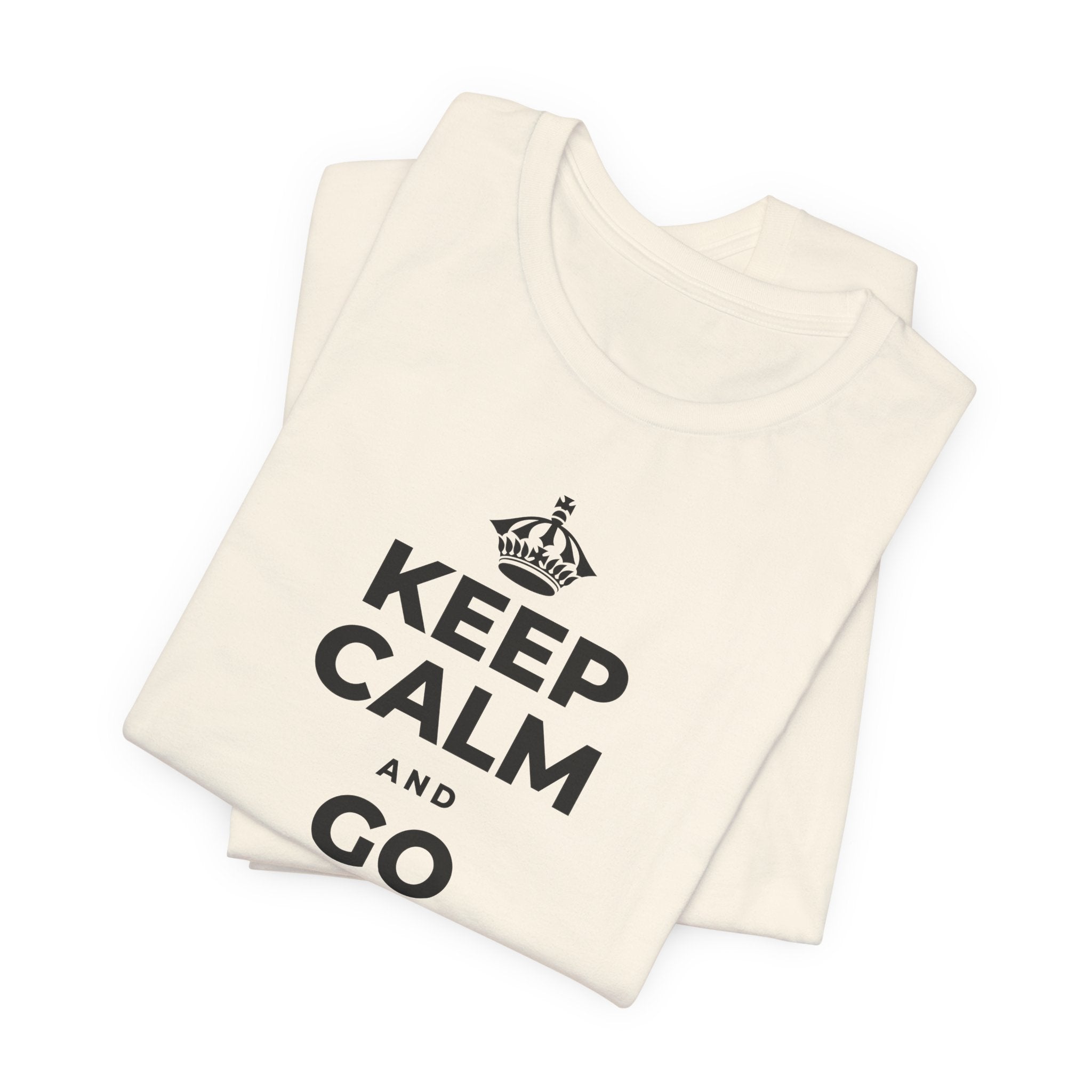 KEEP CALM AND GO AT YOUR PACE T-Shirt (White–Asphalt)
