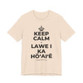 KEEP CALM A LAWE I KA HŌʻAIʻĒ T-Shirt (Soft Cream–Heather Mauve)