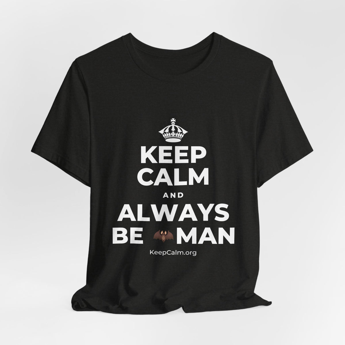 KEEP CALM AND ALWAYS BE 🦇MAN T-Shirt (Soft Cream–Heather Mauve)