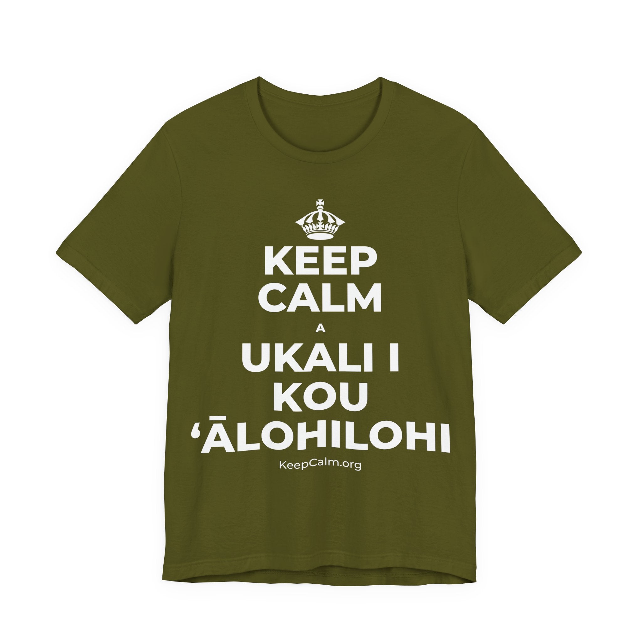 KEEP CALM A UKALI I KOU ʻĀLOHILOHI T-Shirt (Baby Blue–Silver)