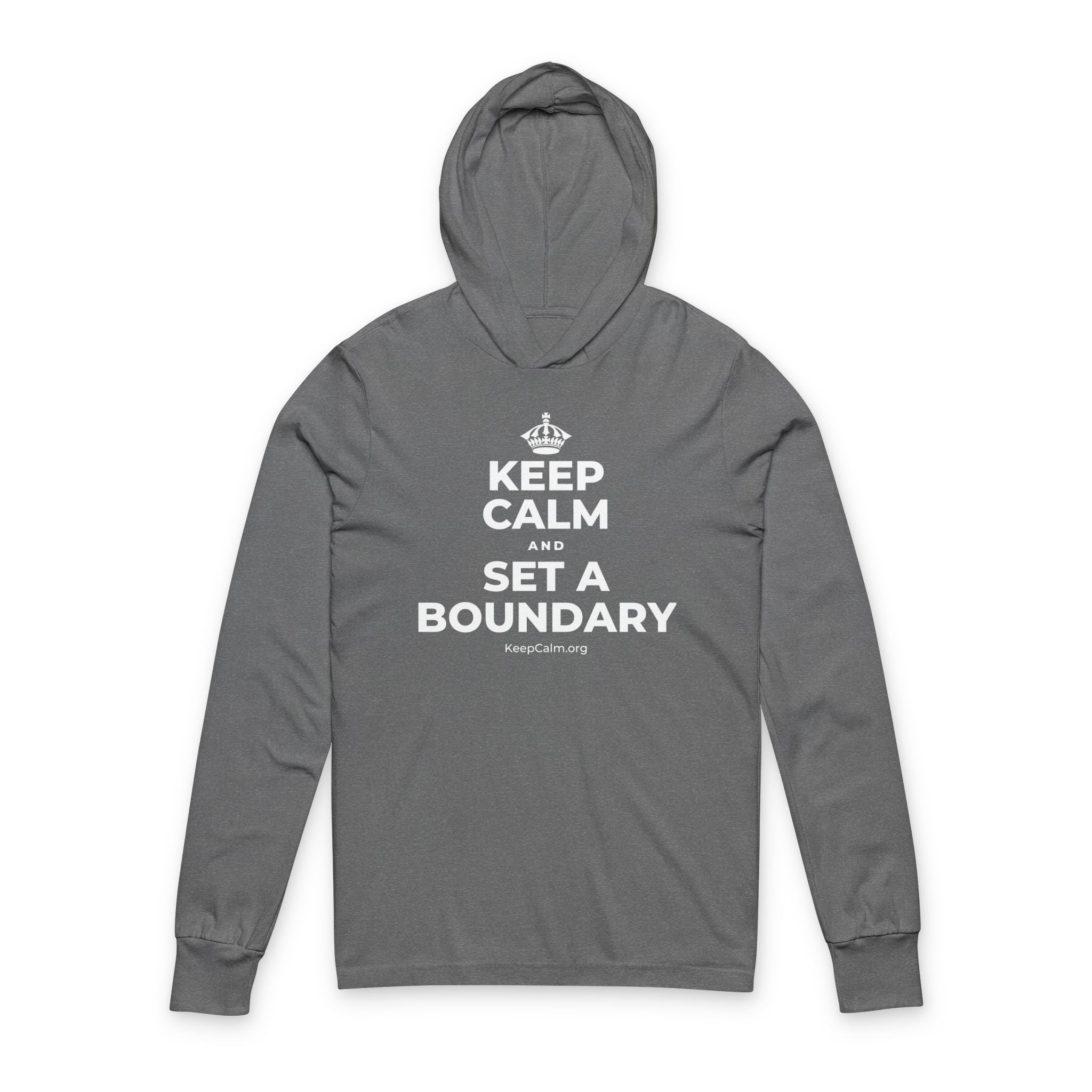 KEEP CALM AND SET A BOUNDARY Hooded Long Sleeve Tee