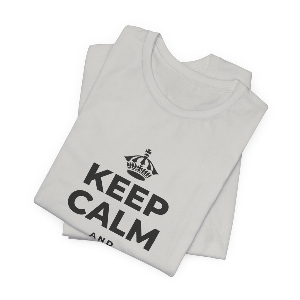 KEEP CALM AND HOLD ON TO HOPE T-Shirt (Baby Blue–Silver)