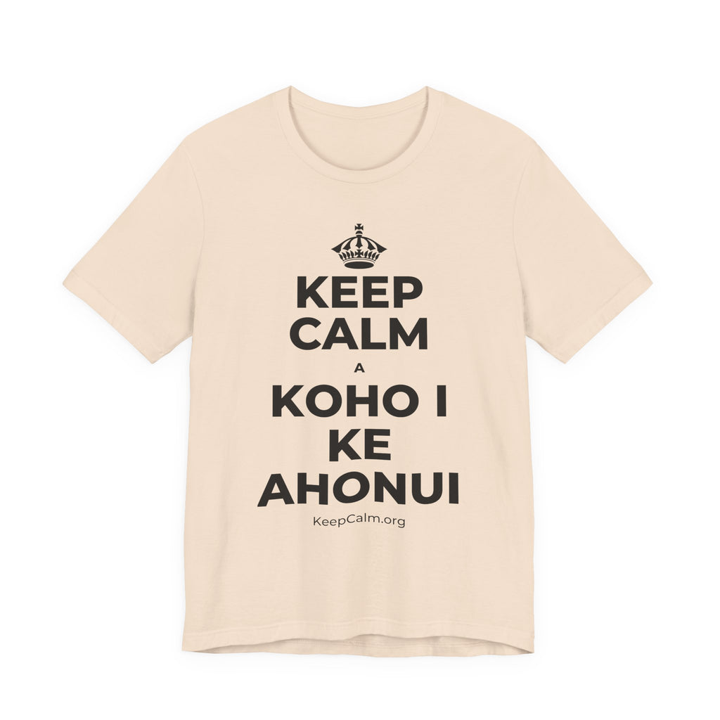 KEEP CALM A KOHO I KE AHONUI T-Shirt (Soft Cream–Heather Mauve)