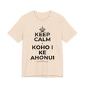 KEEP CALM A KOHO I KE AHONUI T-Shirt (Soft Cream–Heather Mauve)