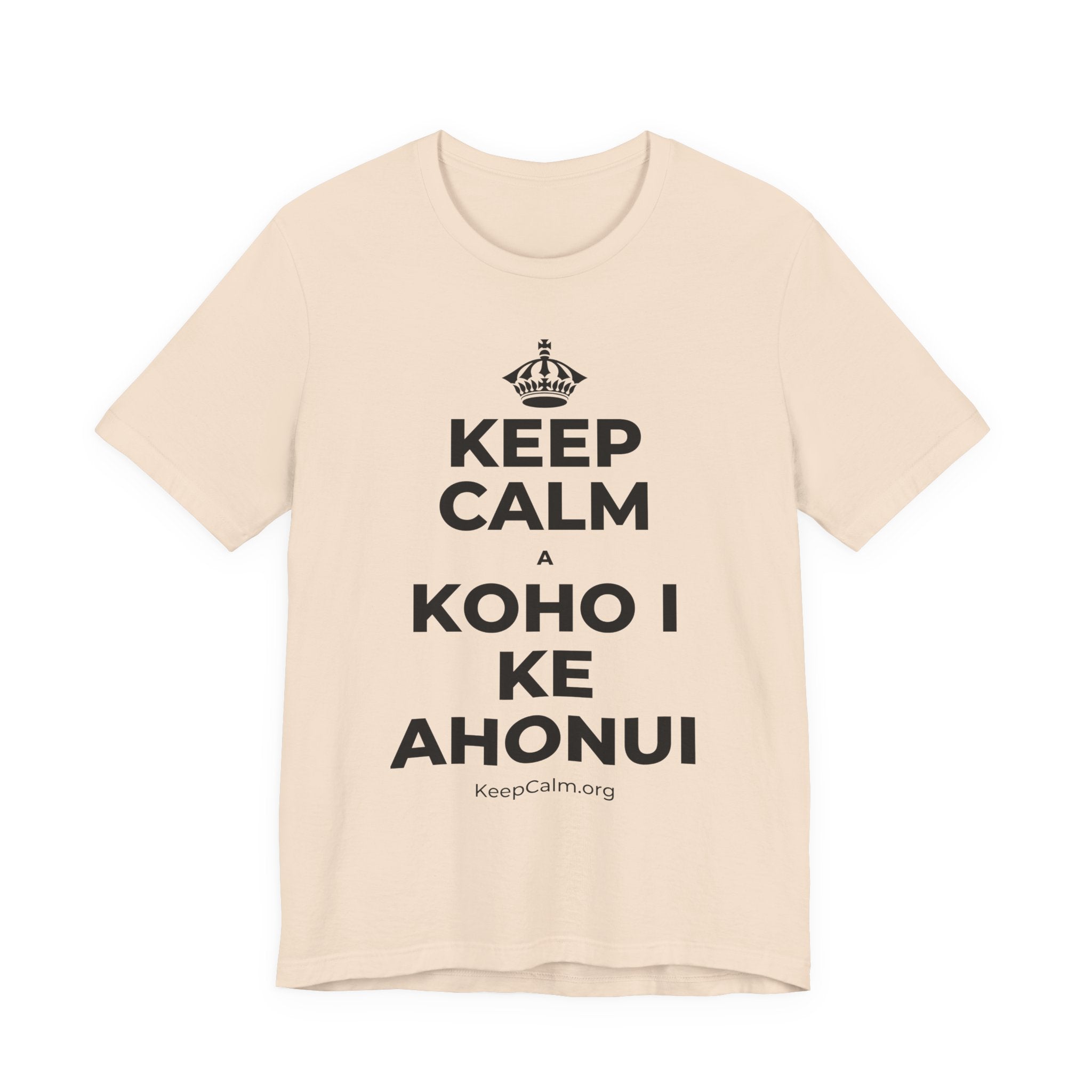 KEEP CALM A KOHO I KE AHONUI T-Shirt (Soft Cream–Heather Mauve)
