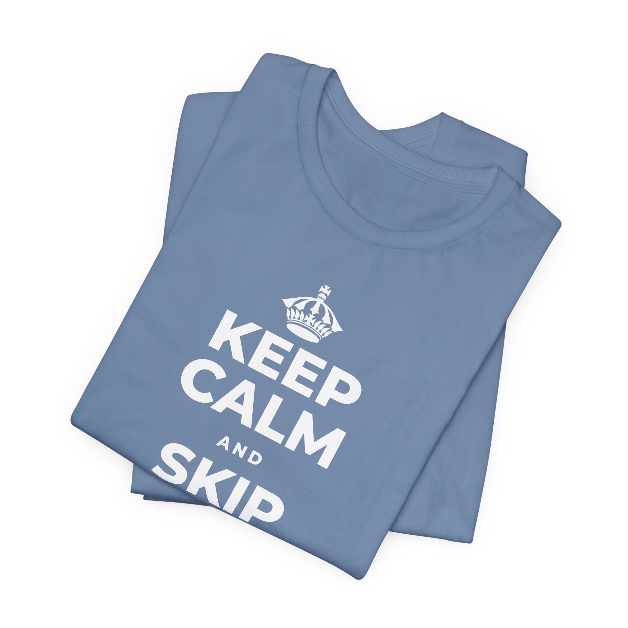 KEEP CALM AND SKIP BEING OKAY TODAY T-Shirt (Soft Cream–Heather Mauve)