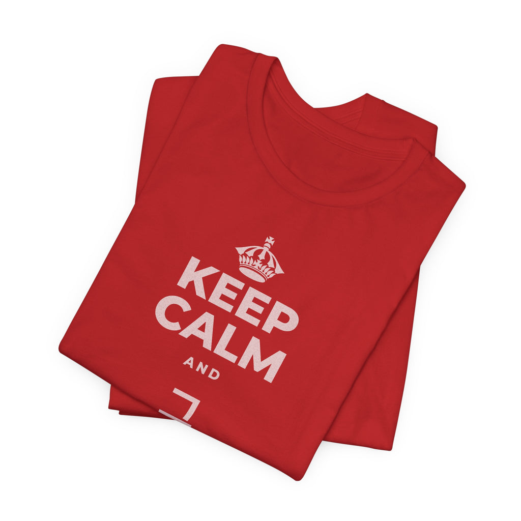 KEEP CALM AND 그 질문을 해요 T-Shirt (White–Asphalt)