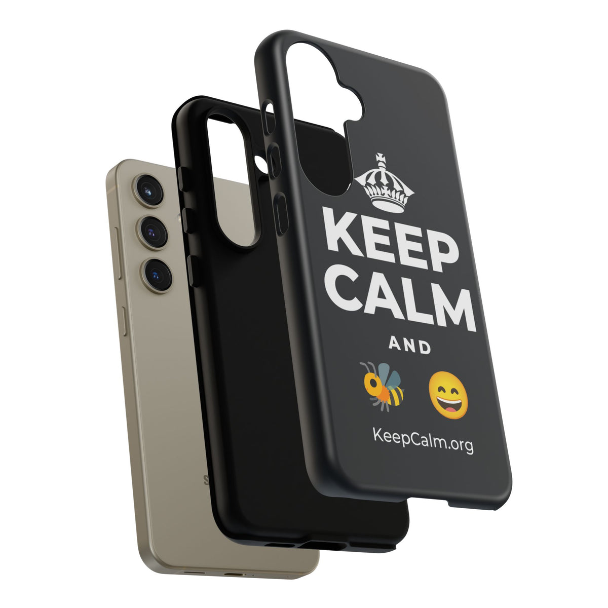 KEEP CALM AND 🐝 😄 Phone Case (Dark)