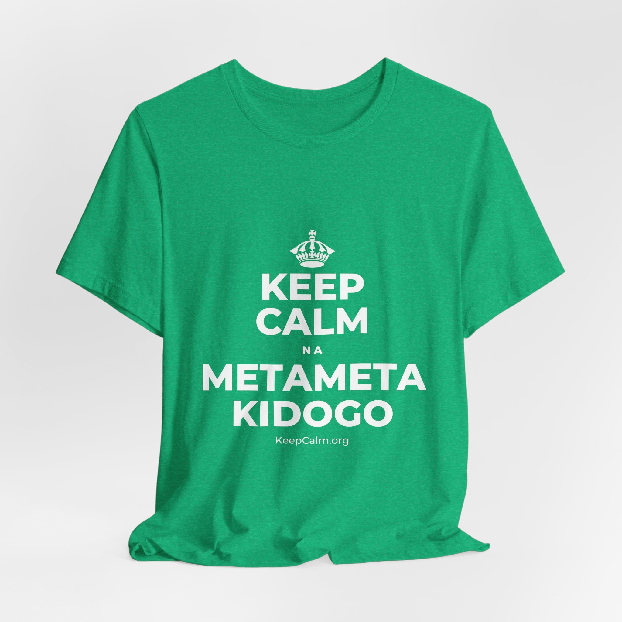 KEEP CALM NA METAMETA KIDOGO T-Shirt (Baby Blue–Silver)