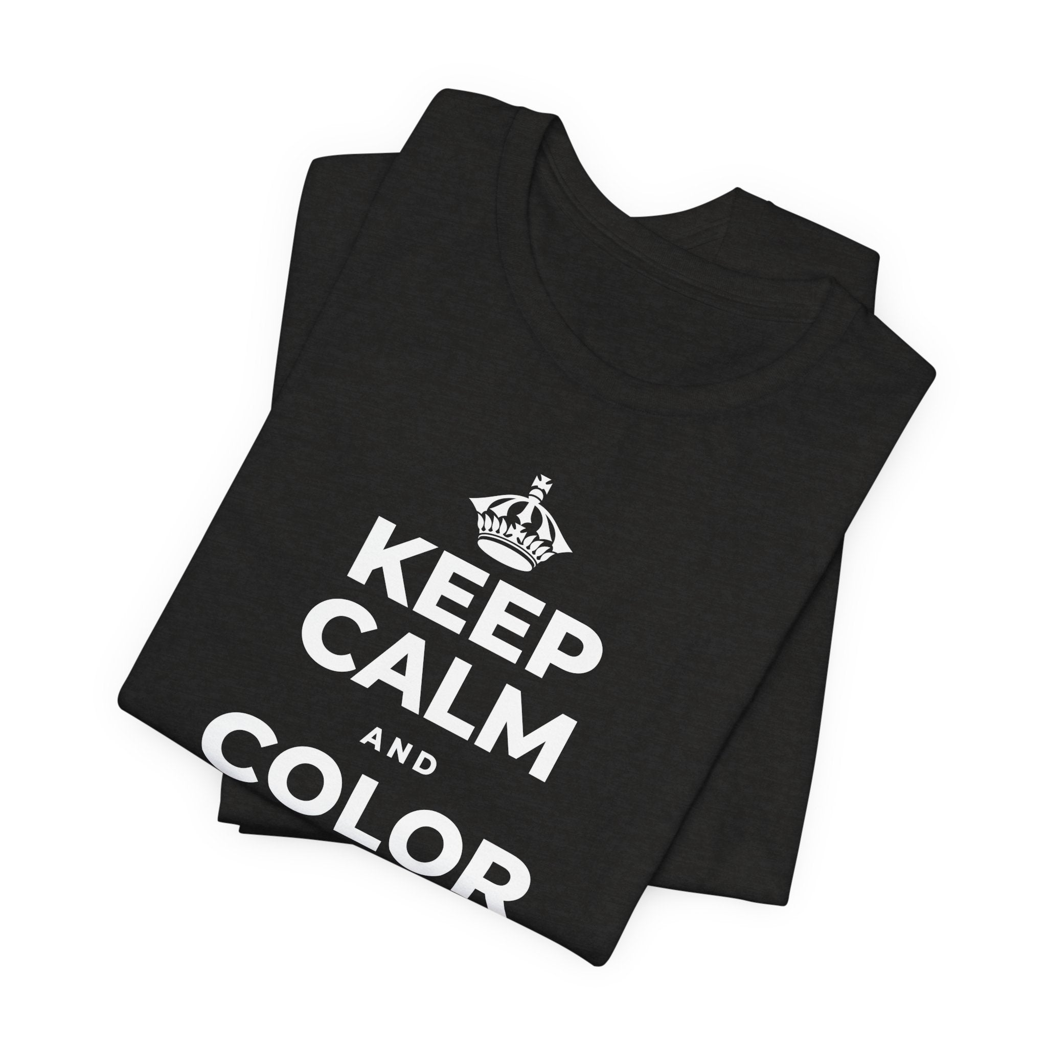 KEEP CALM AND COLOR OUTSIDE THE LINES T-Shirt (Soft Cream–Heather Mauve)