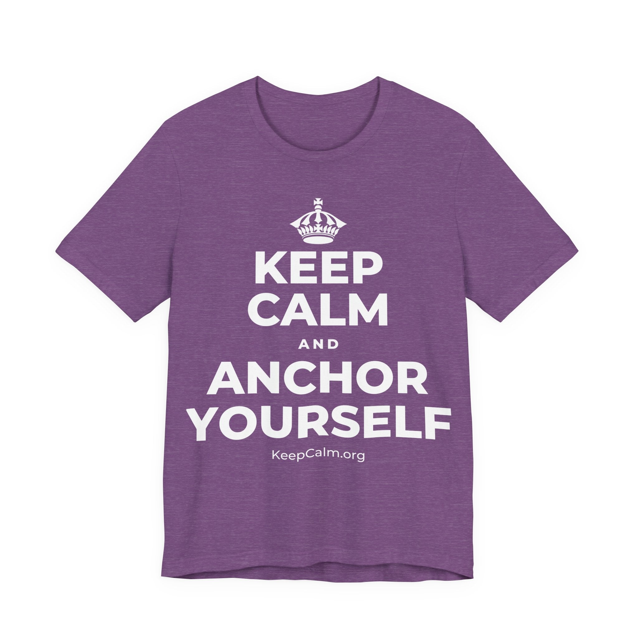 KEEP CALM AND ANCHOR YOURSELF T-Shirt (Baby Blue–Silver)