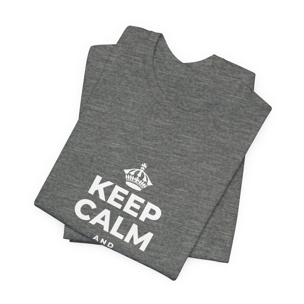 KEEP CALM AND KEEP DREAMING T-Shirt (Baby Blue–Silver)