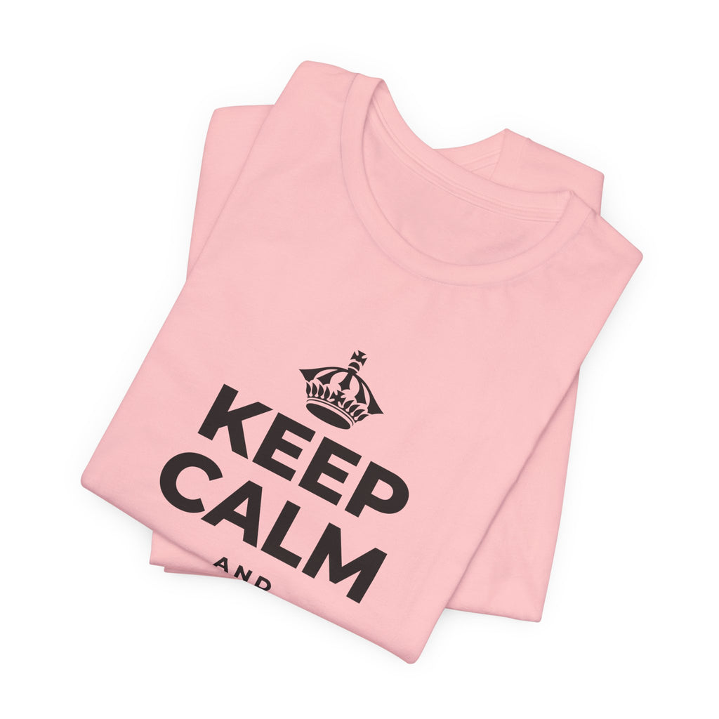 KEEP CALM AND DANCE WITH ME T-Shirt (White–Asphalt)