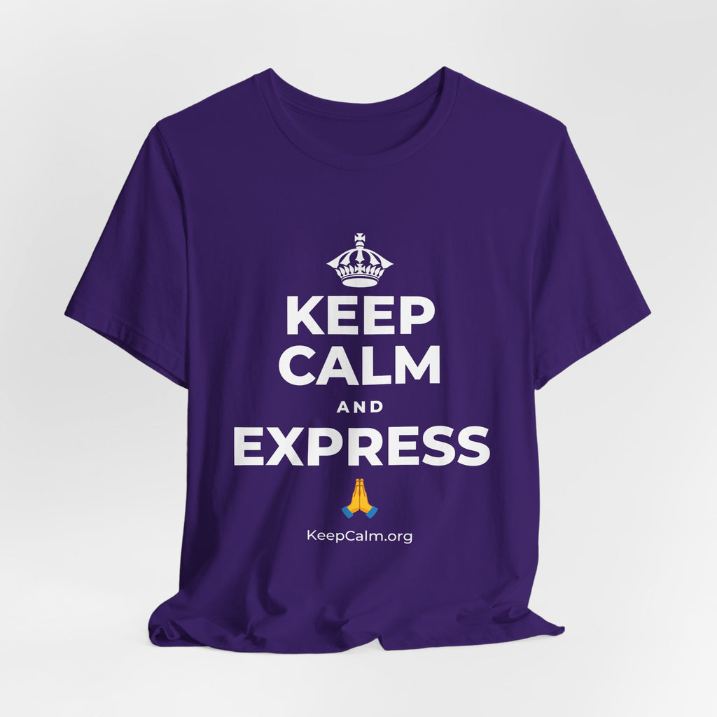 KEEP CALM AND EXPRESS 🙏 T-Shirt (Soft Cream–Heather Mauve)