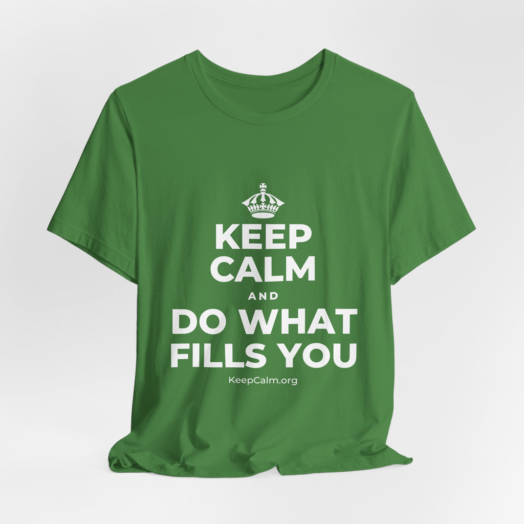 KEEP CALM AND DO WHAT FILLS YOU T-Shirt (Baby Blue–Silver)