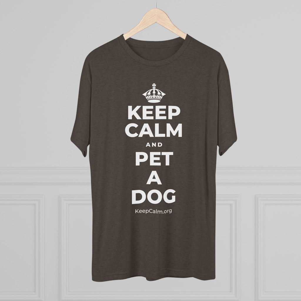 KEEP CALM AND PET A DOG Tri-Blend Tee