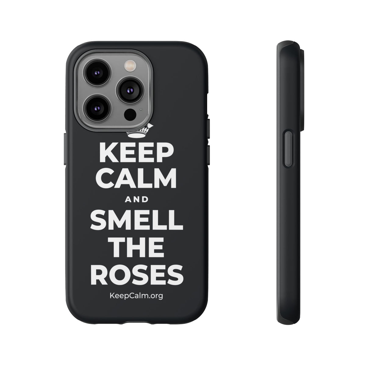 KEEP CALM AND SMELL THE ROSES Phone Case (Dark)