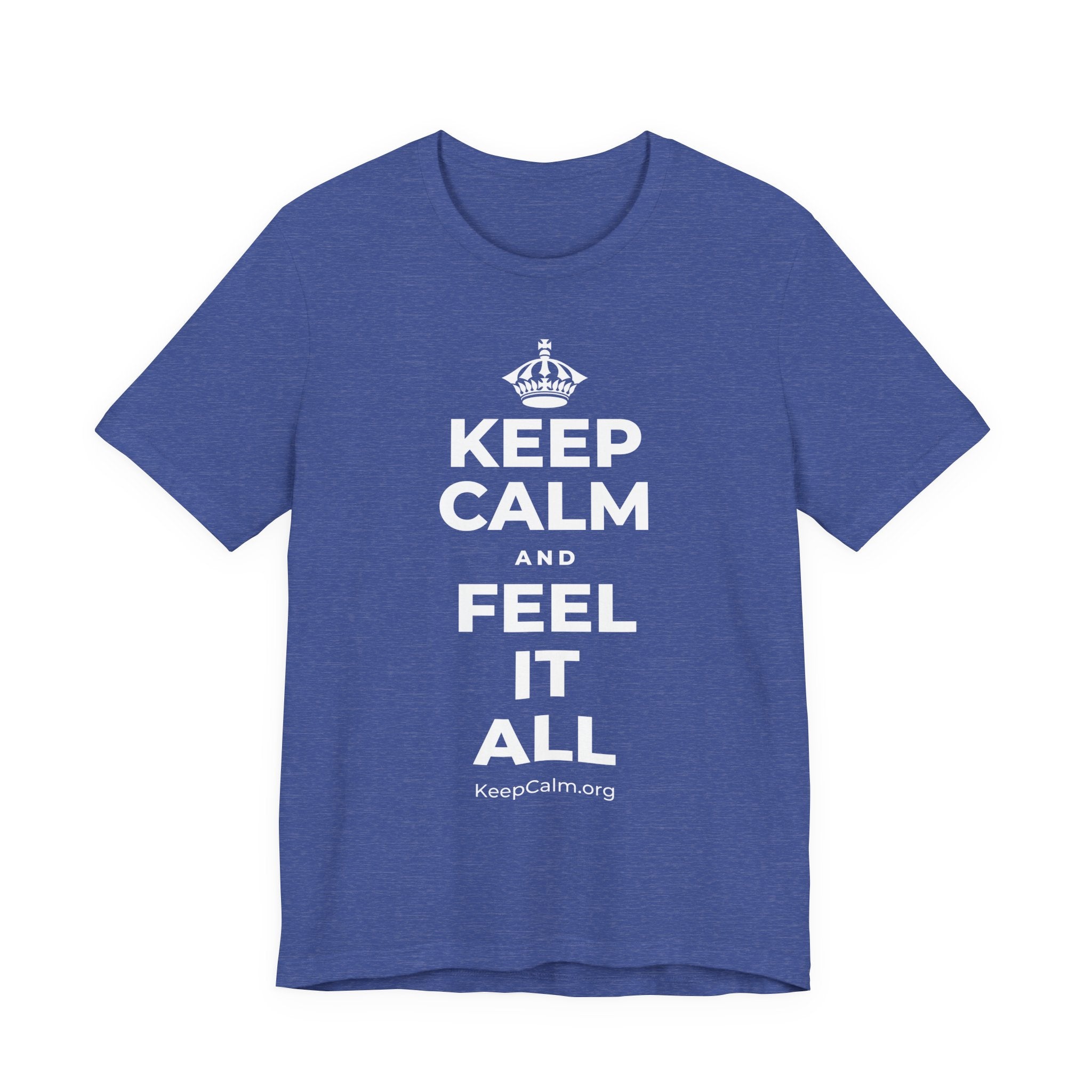 KEEP CALM AND FEEL IT ALL T-Shirt (Baby Blue–Silver)