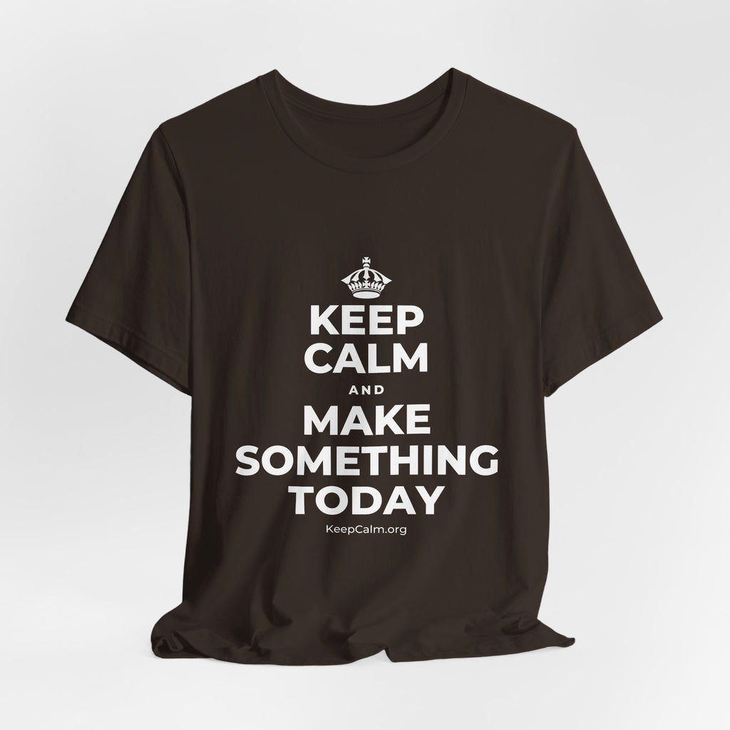 KEEP CALM AND MAKE SOMETHING TODAY T-Shirt (Soft Cream–Heather Mauve)