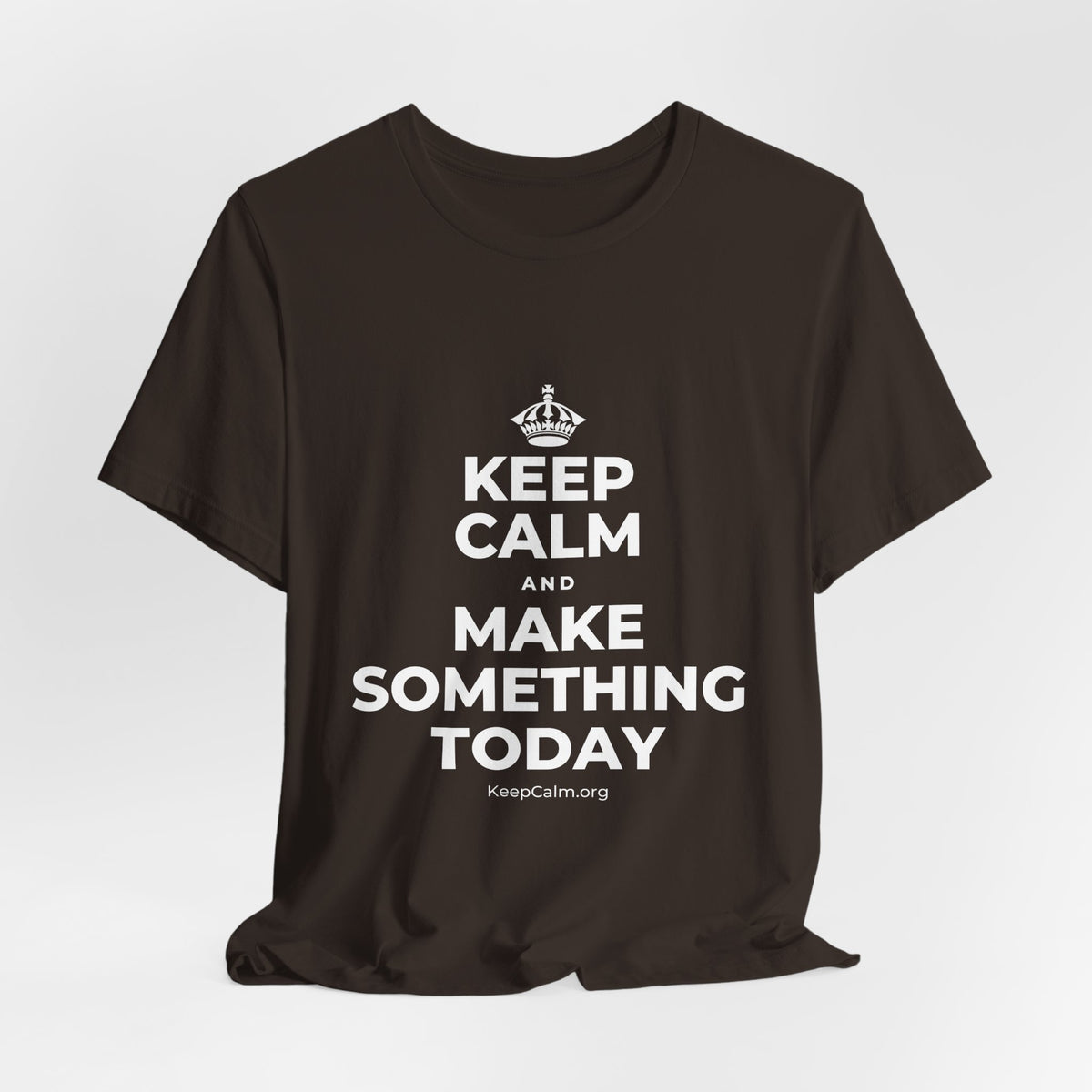KEEP CALM AND MAKE SOMETHING TODAY T-Shirt (Soft Cream–Heather Mauve)